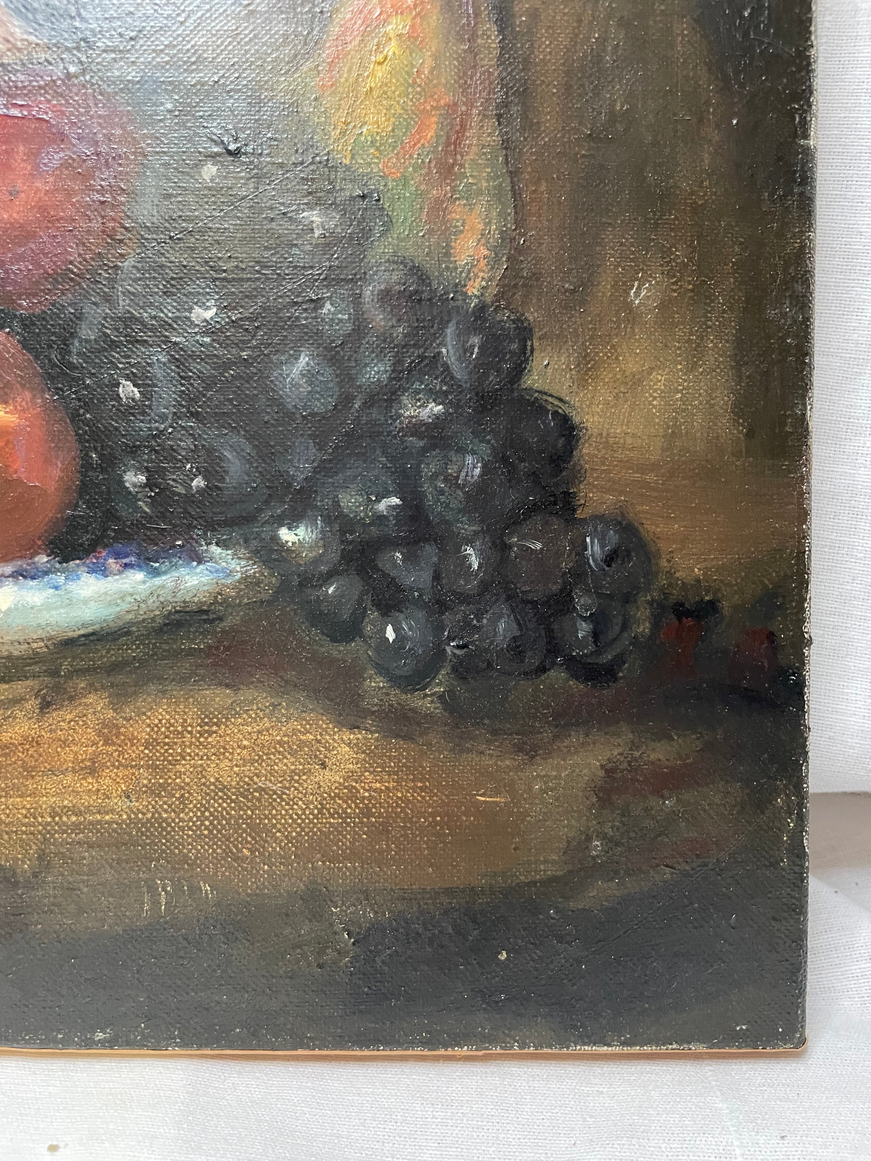 Vintage French still life, listed artist