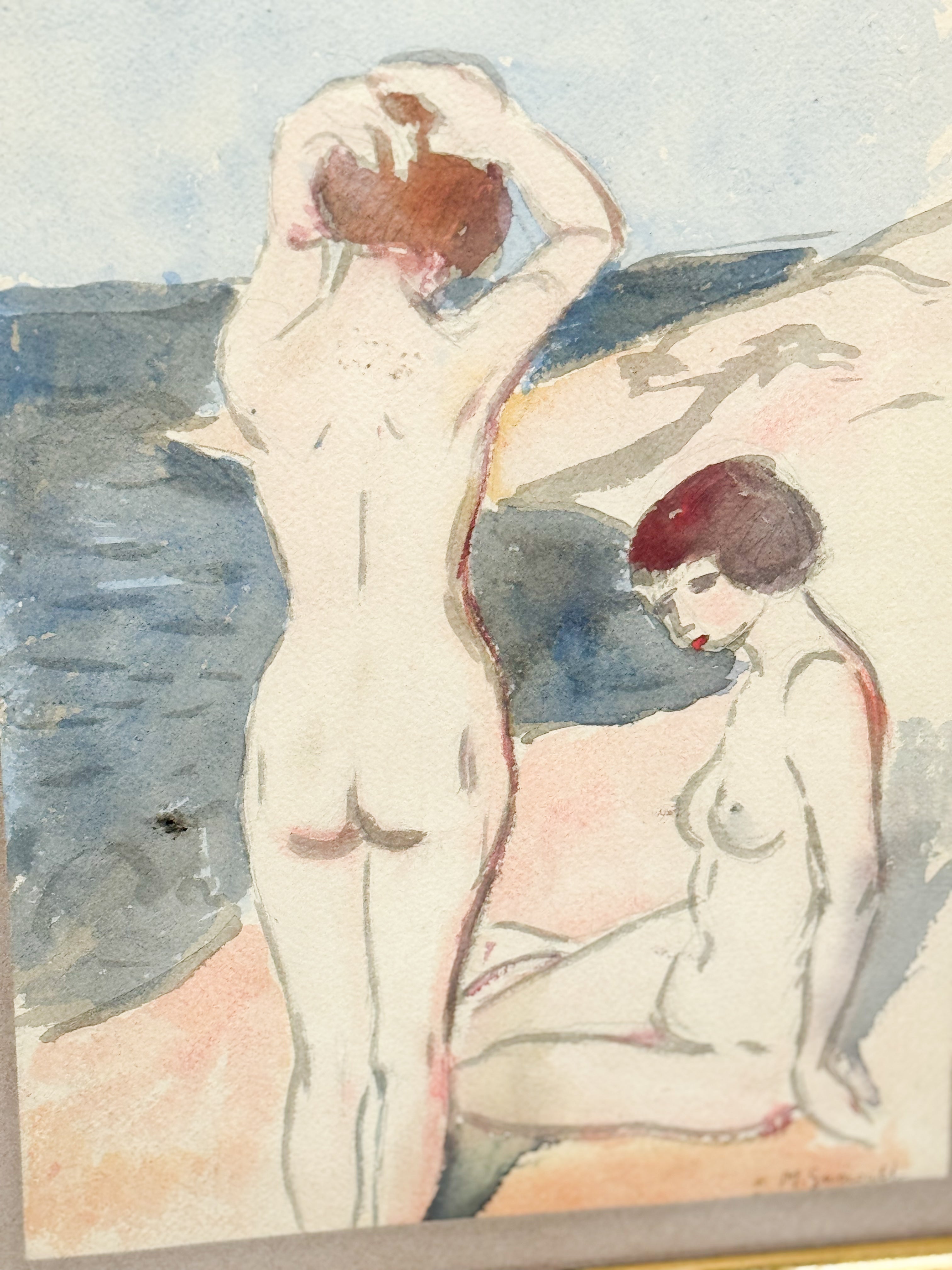 Maurice Guéroult Coastal Bather Scene