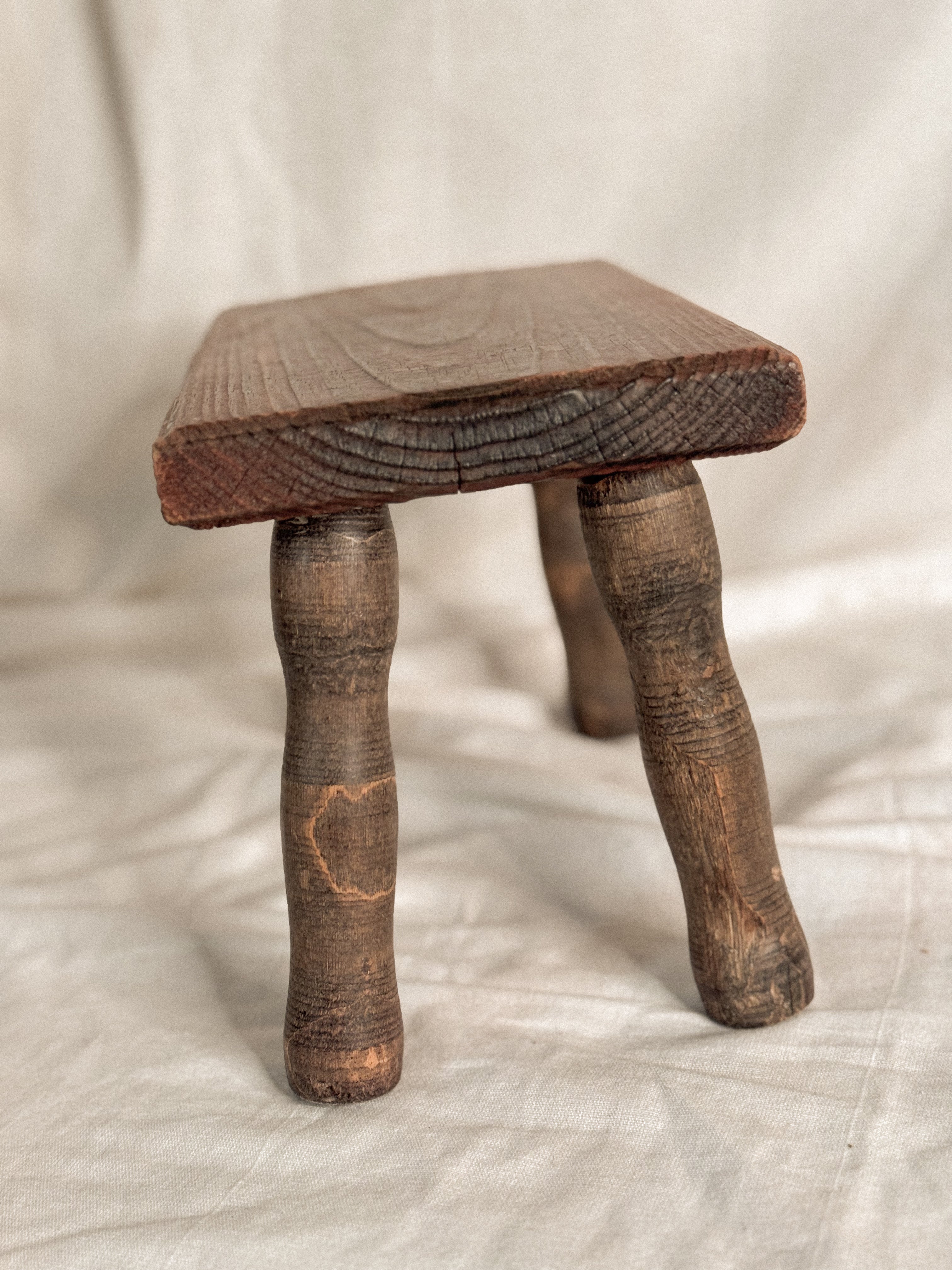 Vintage bobbin leg footstool