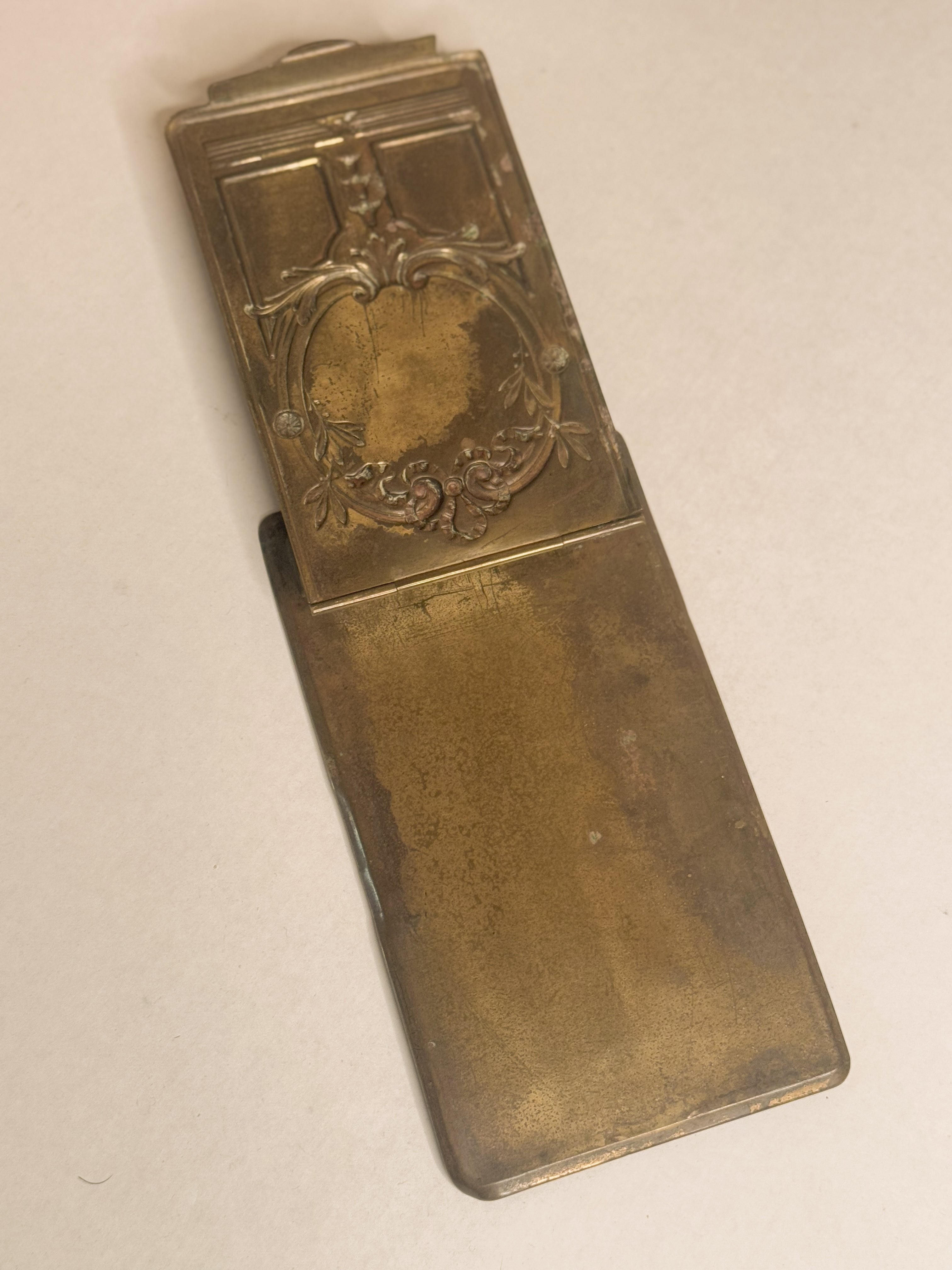 antique brass notepad case