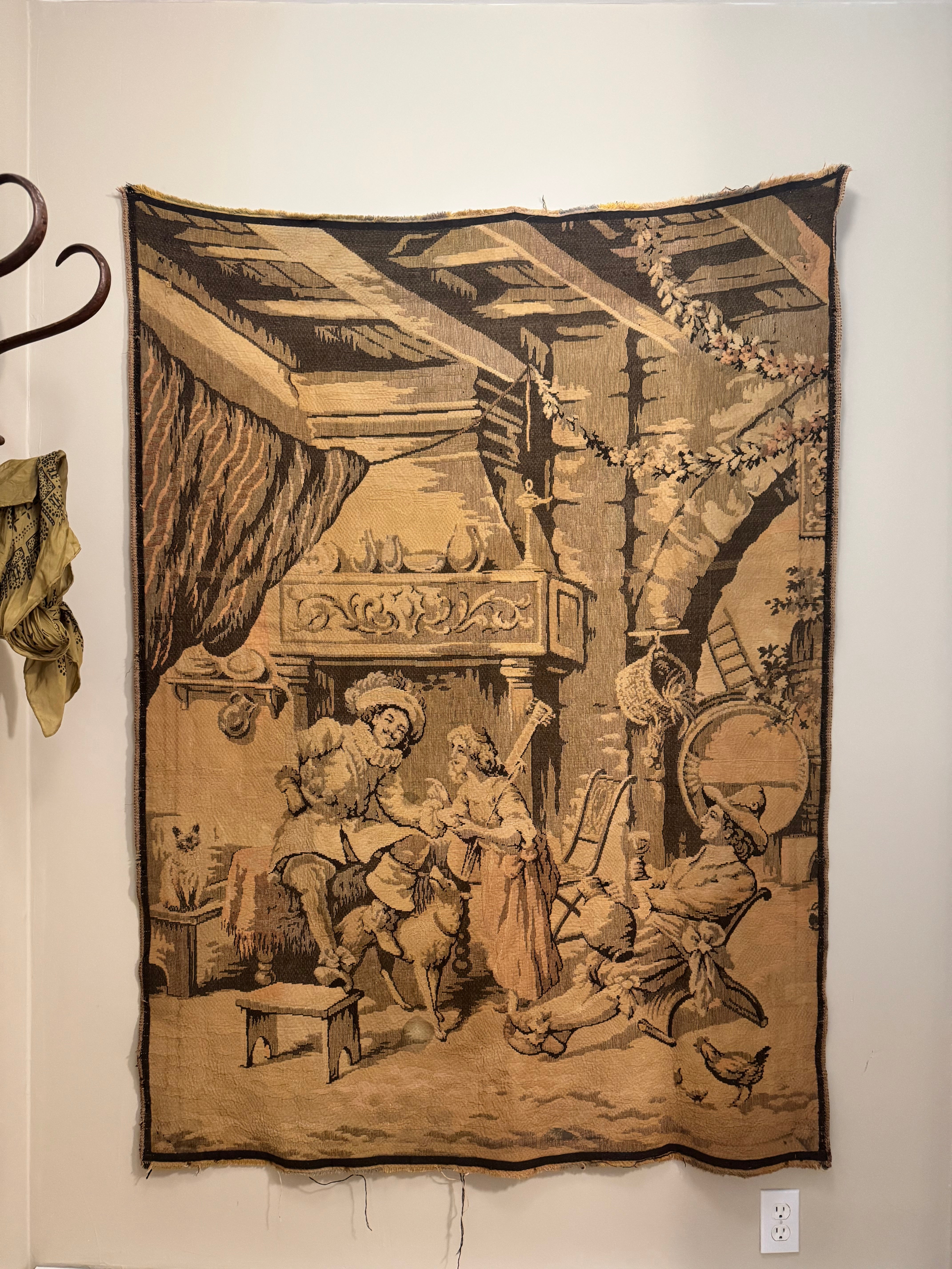Vintage jacquard tapestry