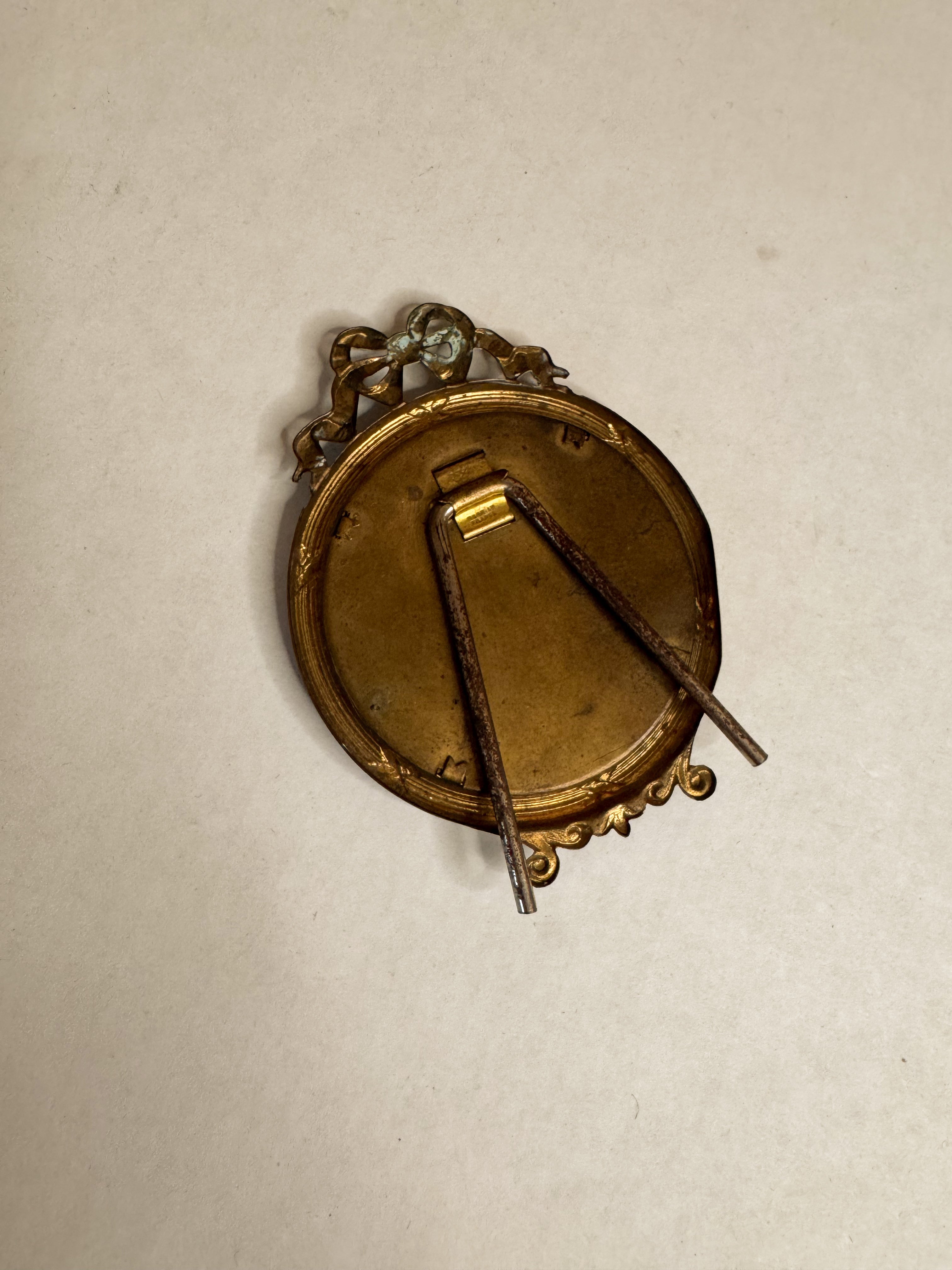 antique mini art nouveau brass frame