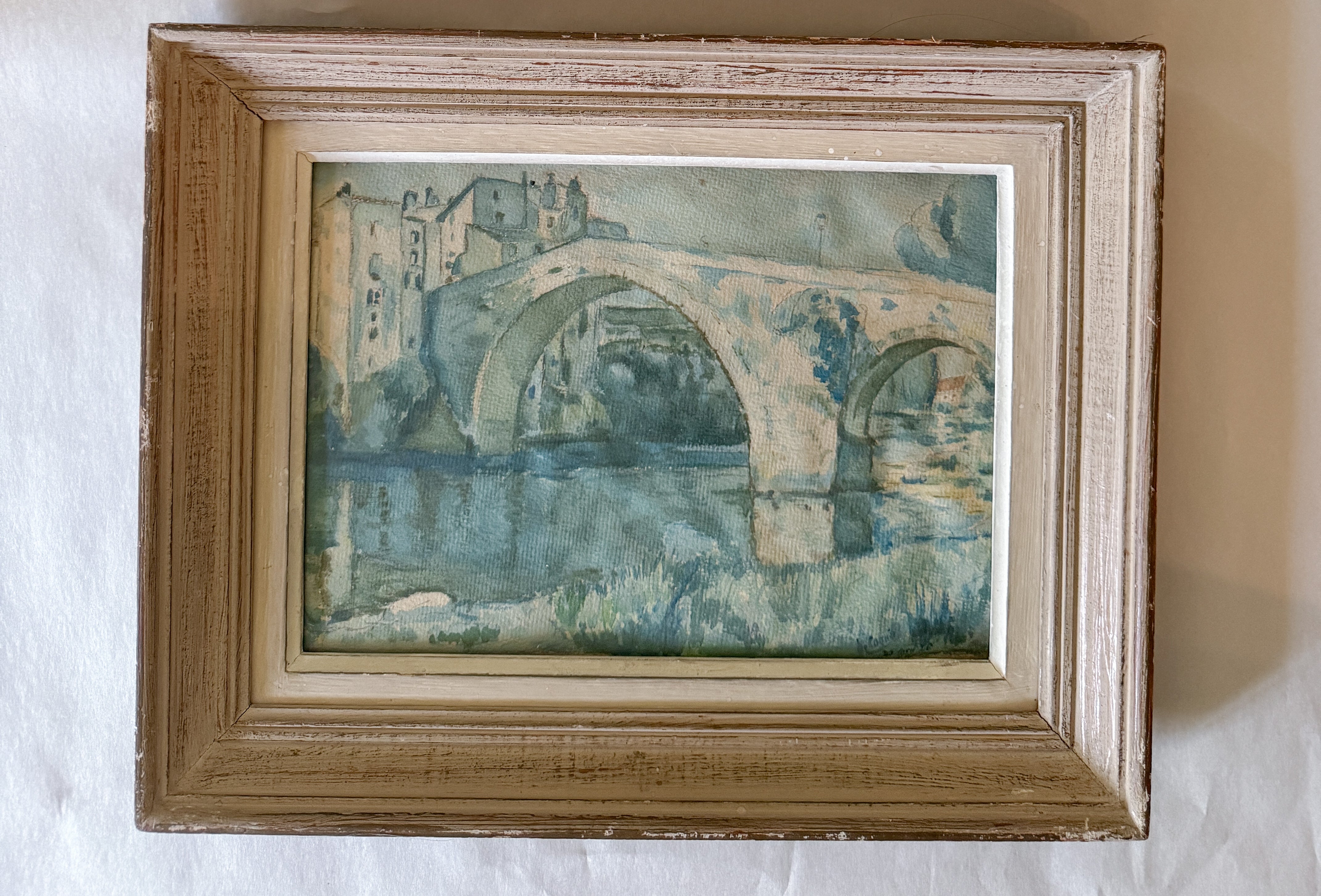 French Watercolour, Stone Bridge, 1926
