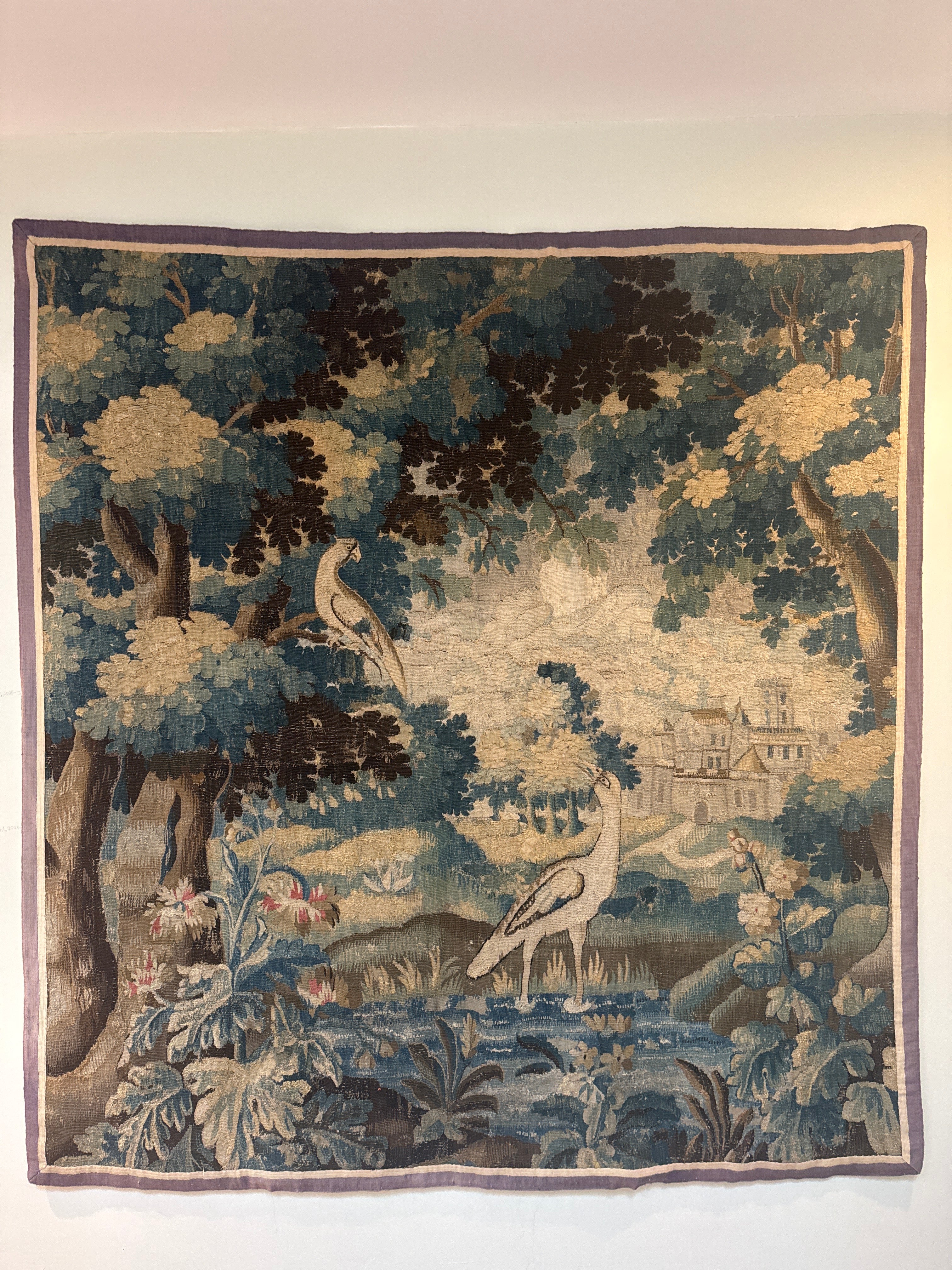 Large Antique French Verdure Tapestry
