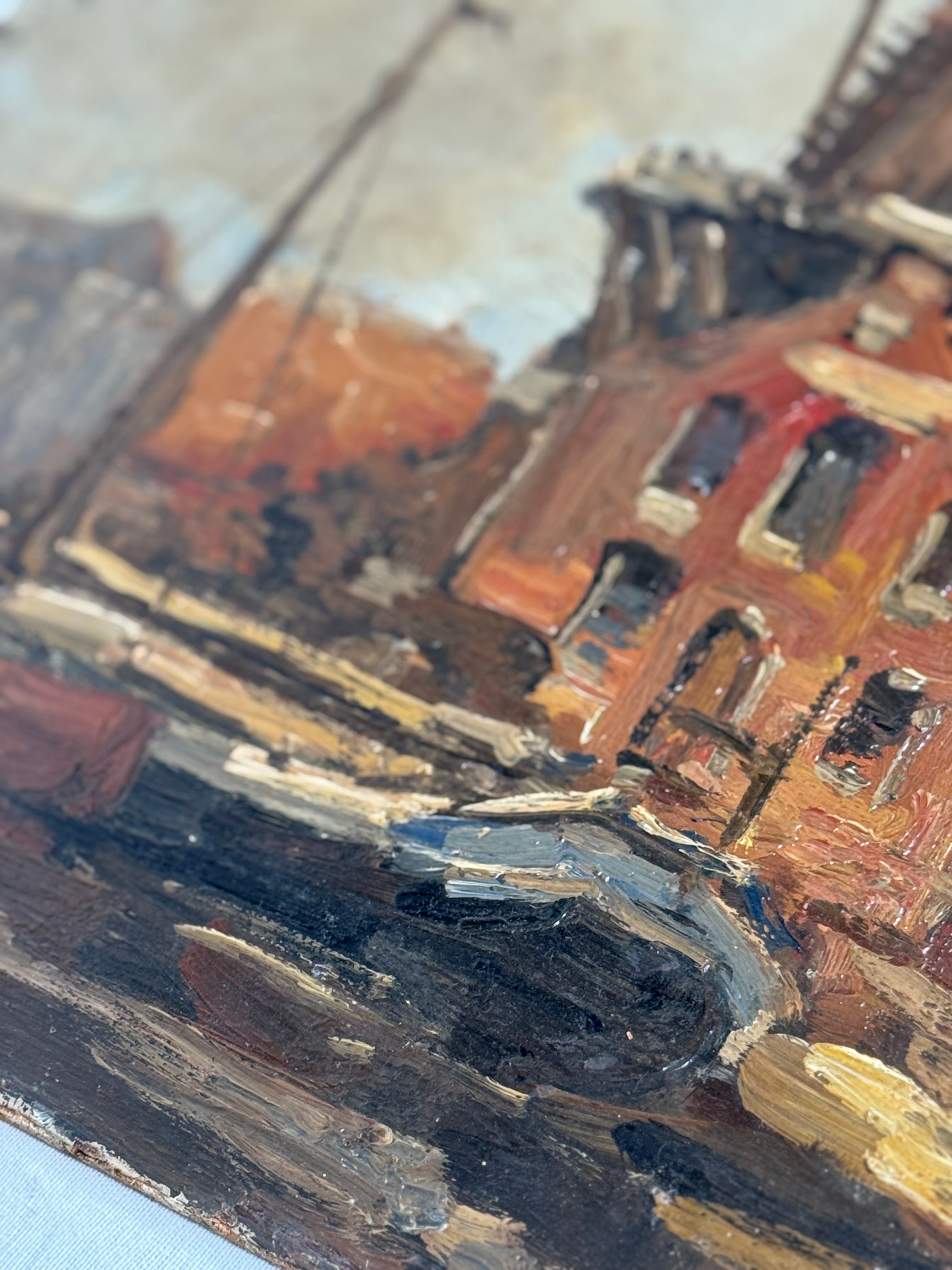 Port au moulin, oil on board