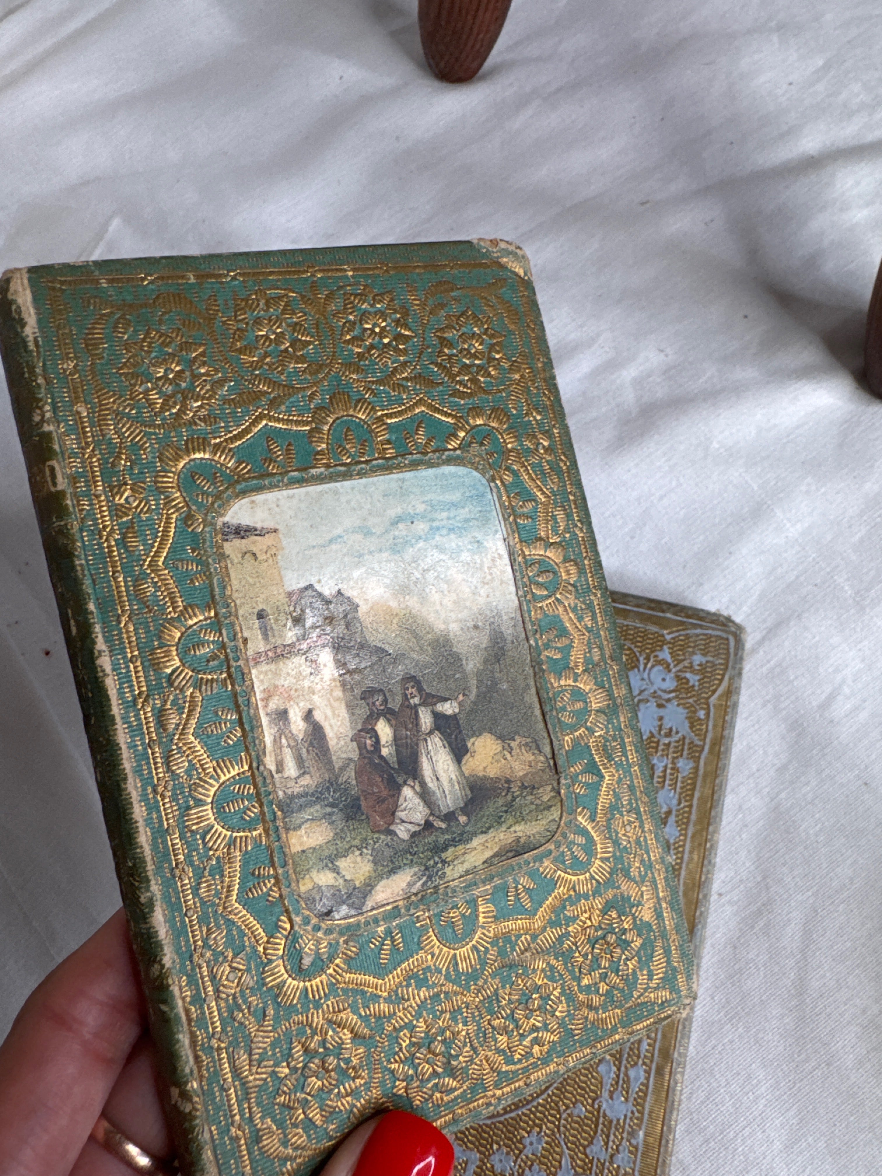 19th c Cartonnage Book Set of 3