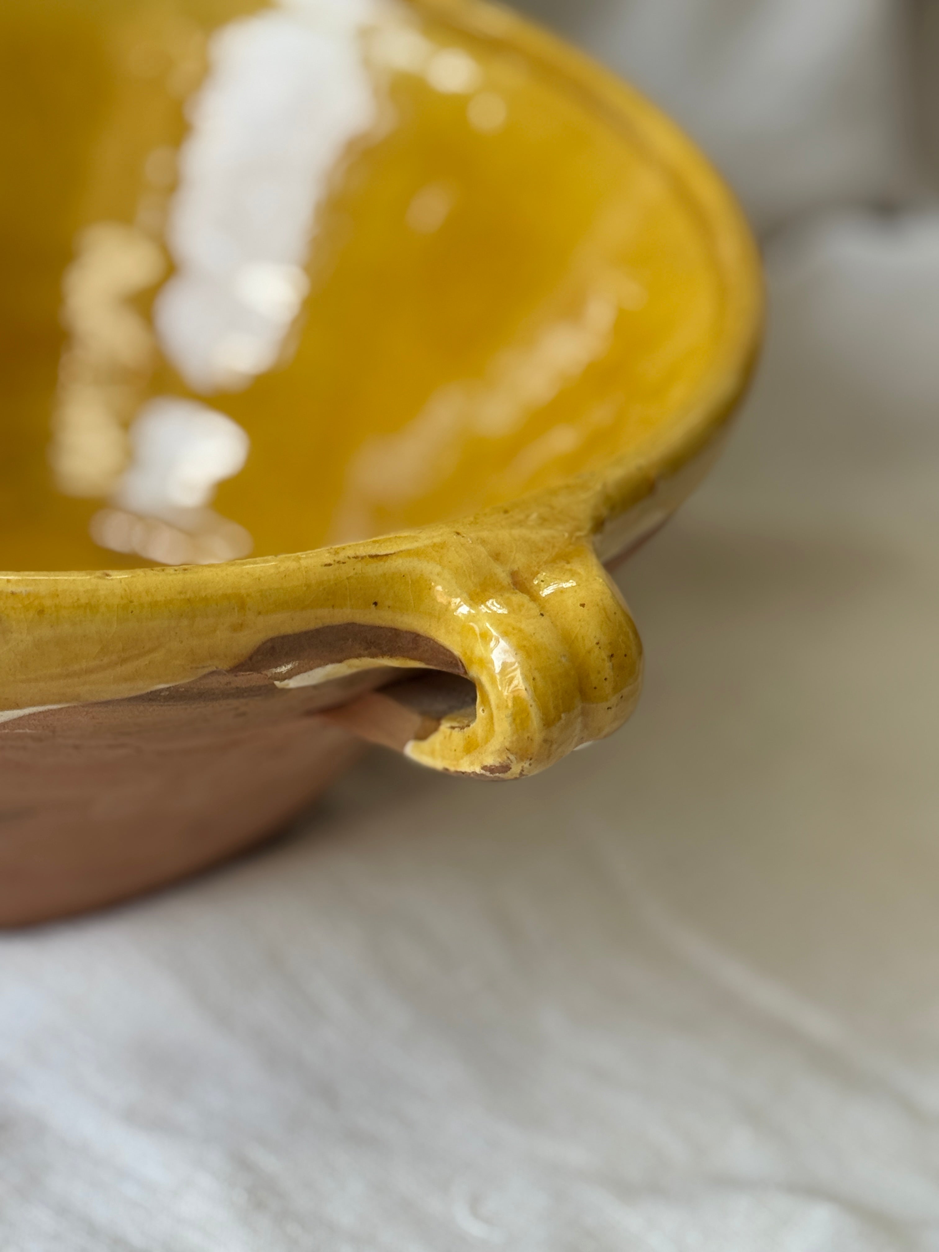 French Yellow Glazed Tian, 20th Century