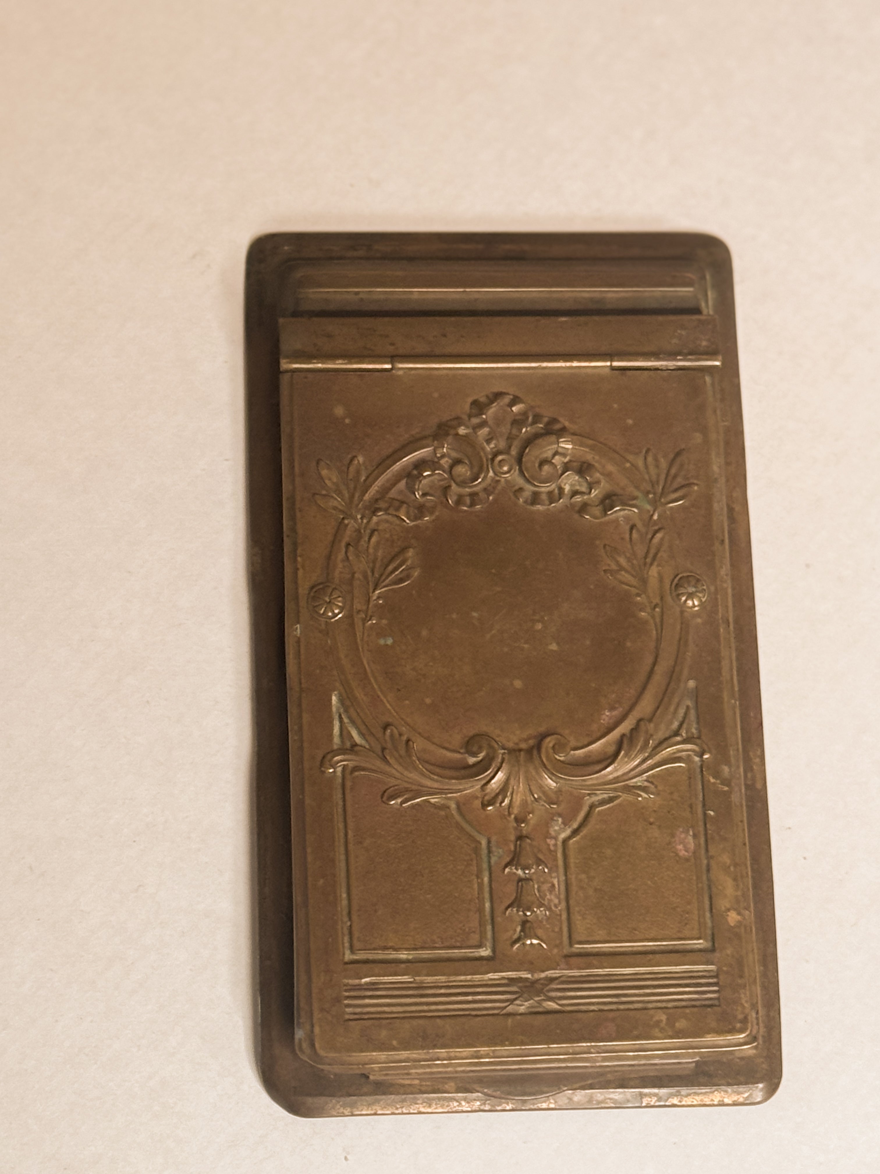 antique brass notepad case