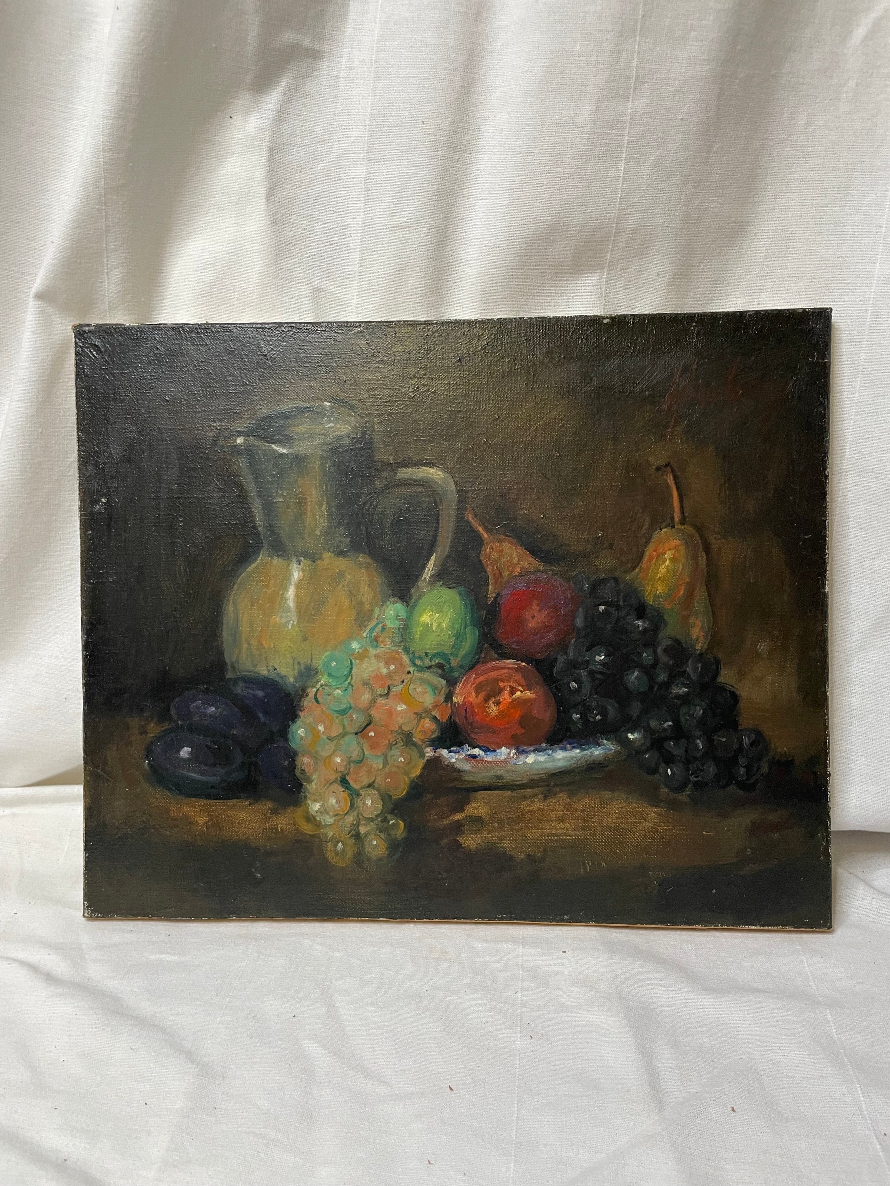 Vintage French still life, listed artist