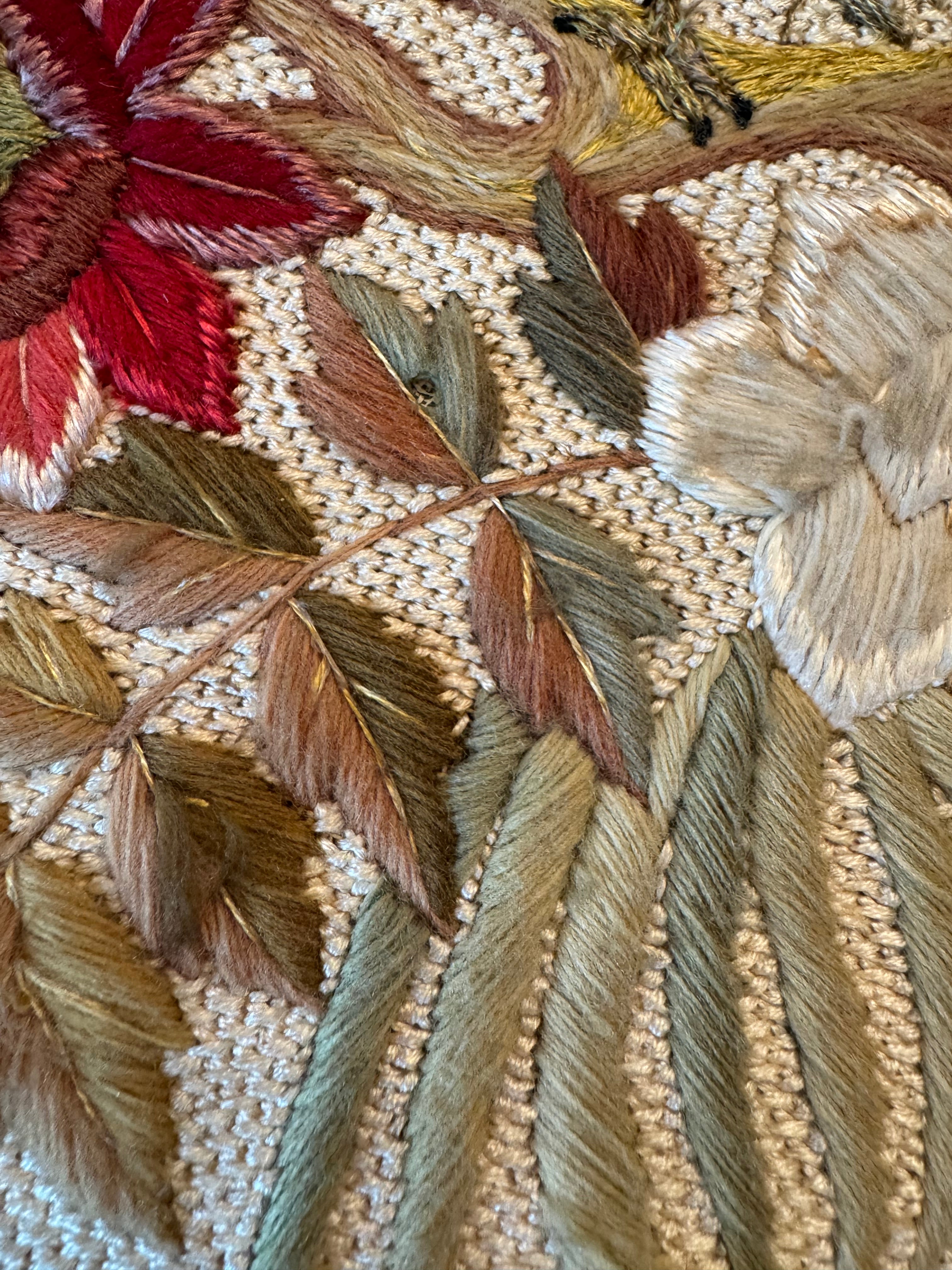 Antique Embroidered Firescreen Panel