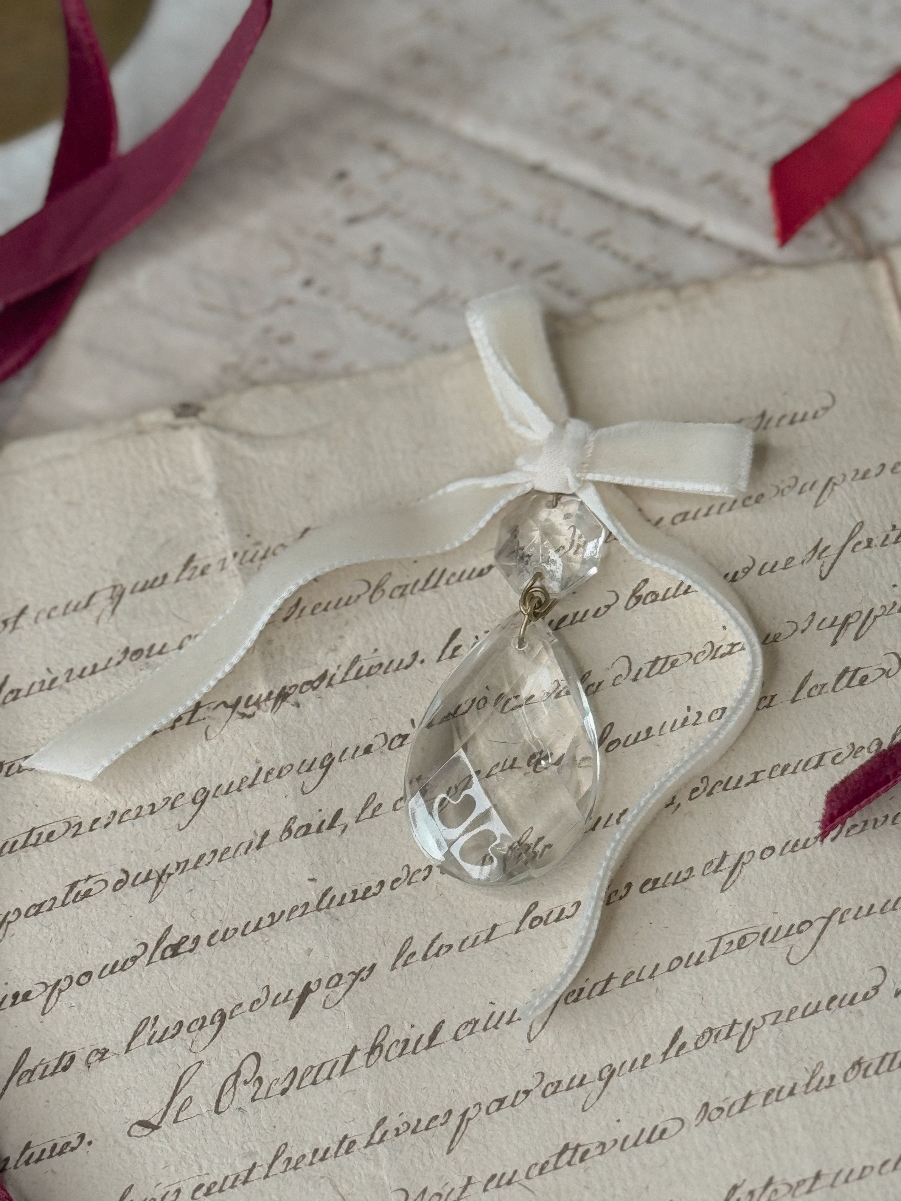 Antique French Crystal Ornament — Medium