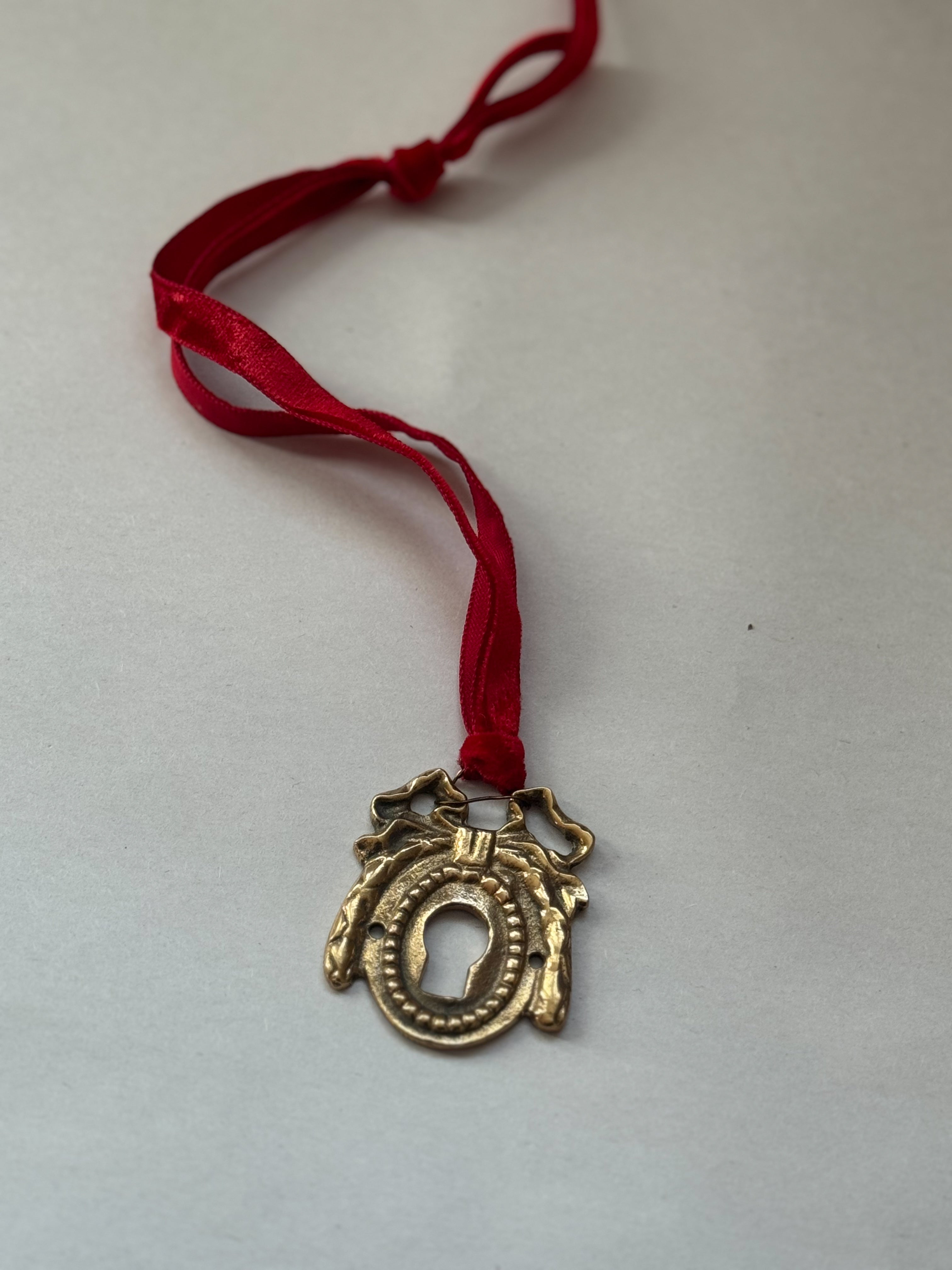 G: Antique French Escutcheon/Salvage Ornament on Antique Ribbon — Paris