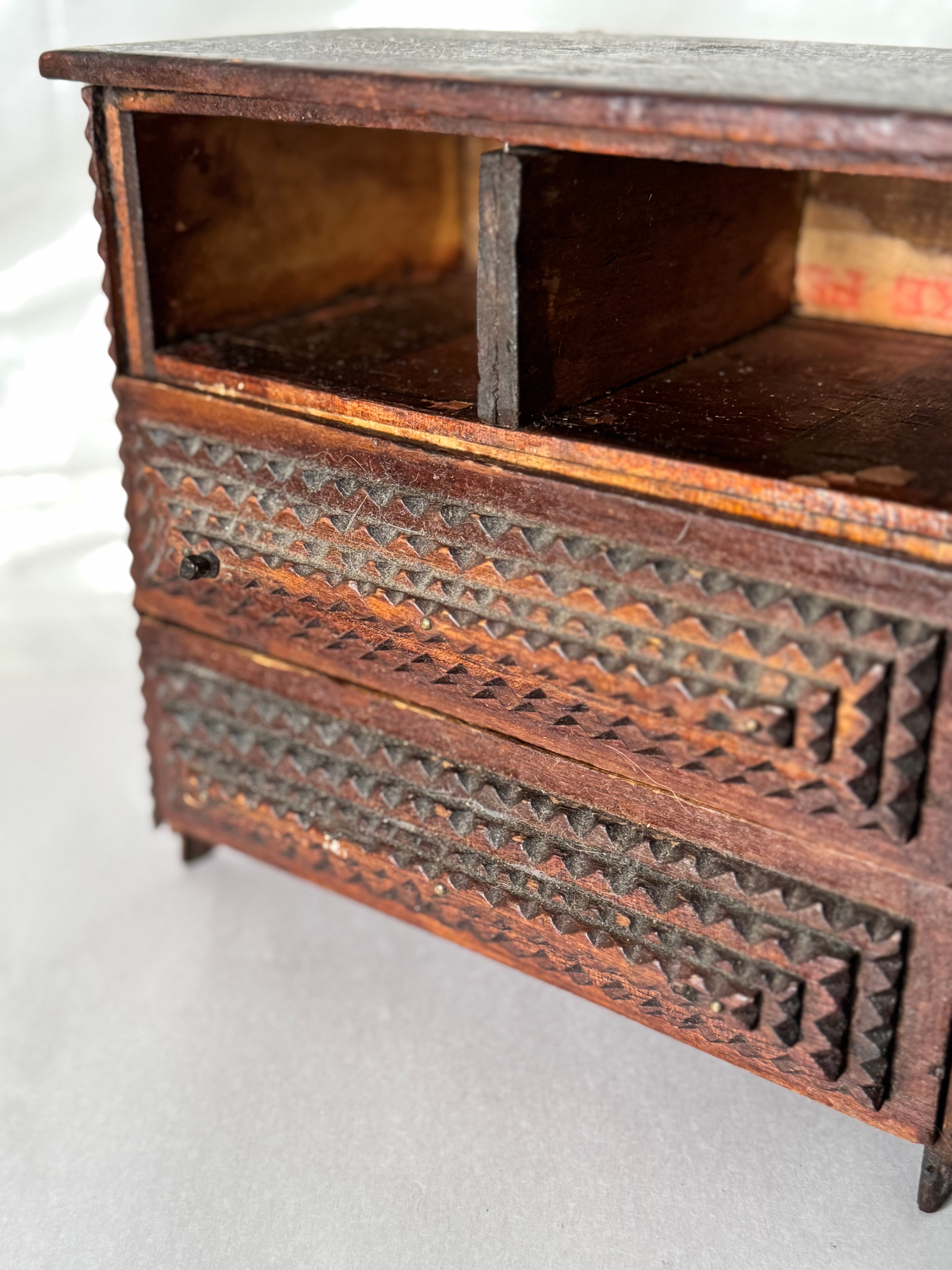 Early Miniature tramp art chest