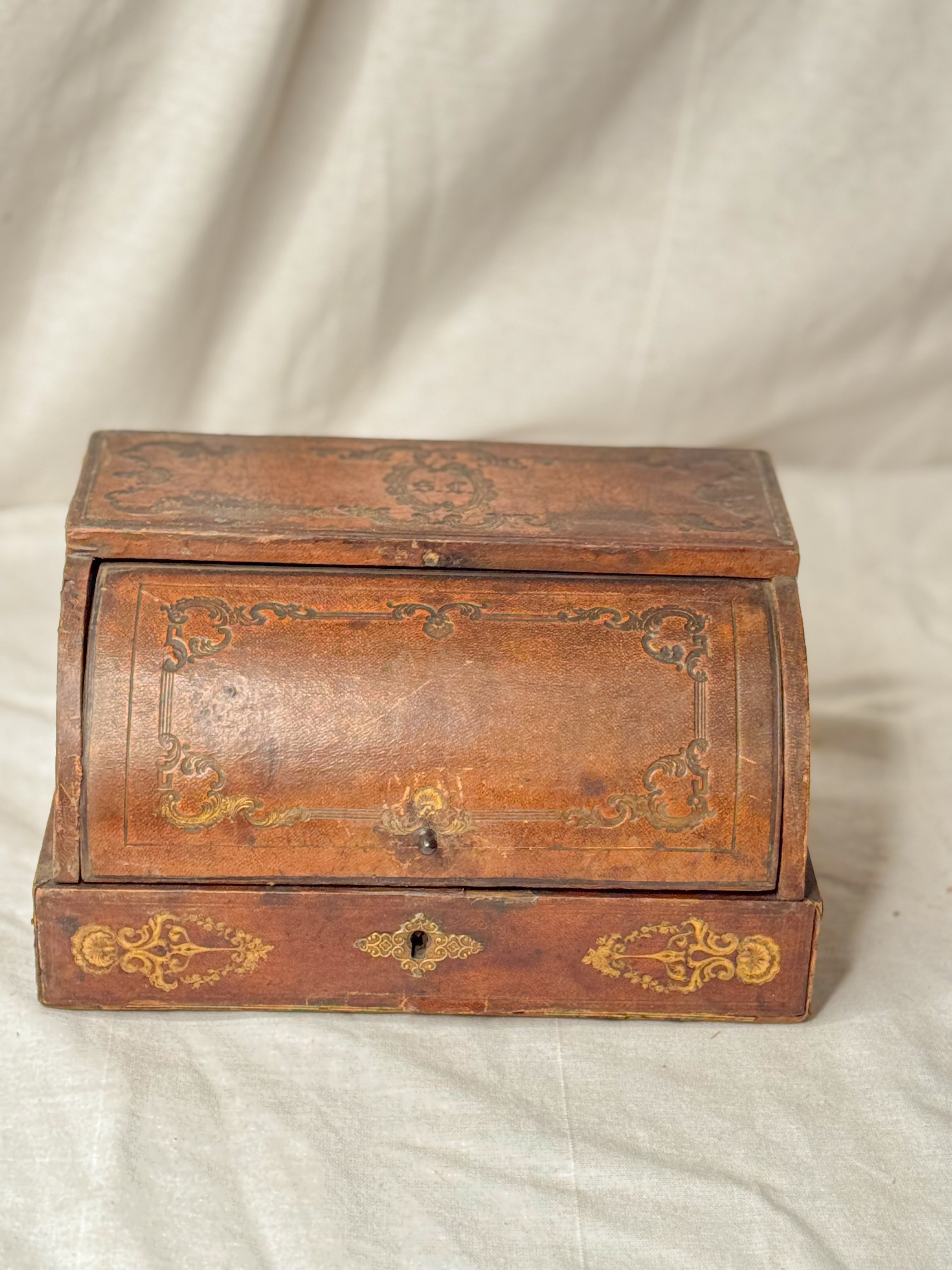 Napoleon III Leather Correspondence Box