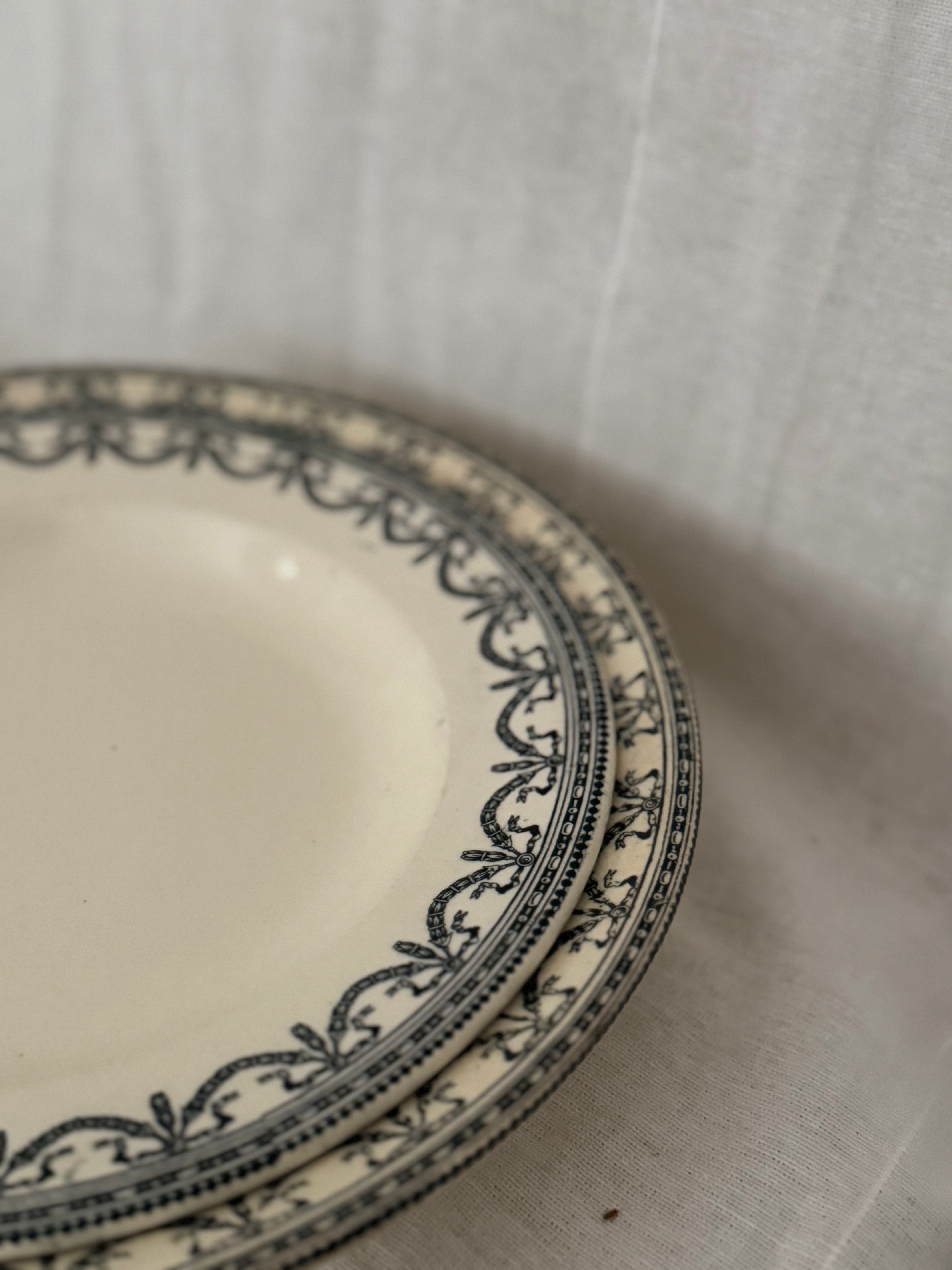 Pair of Antique French Terre de Fer Bowls