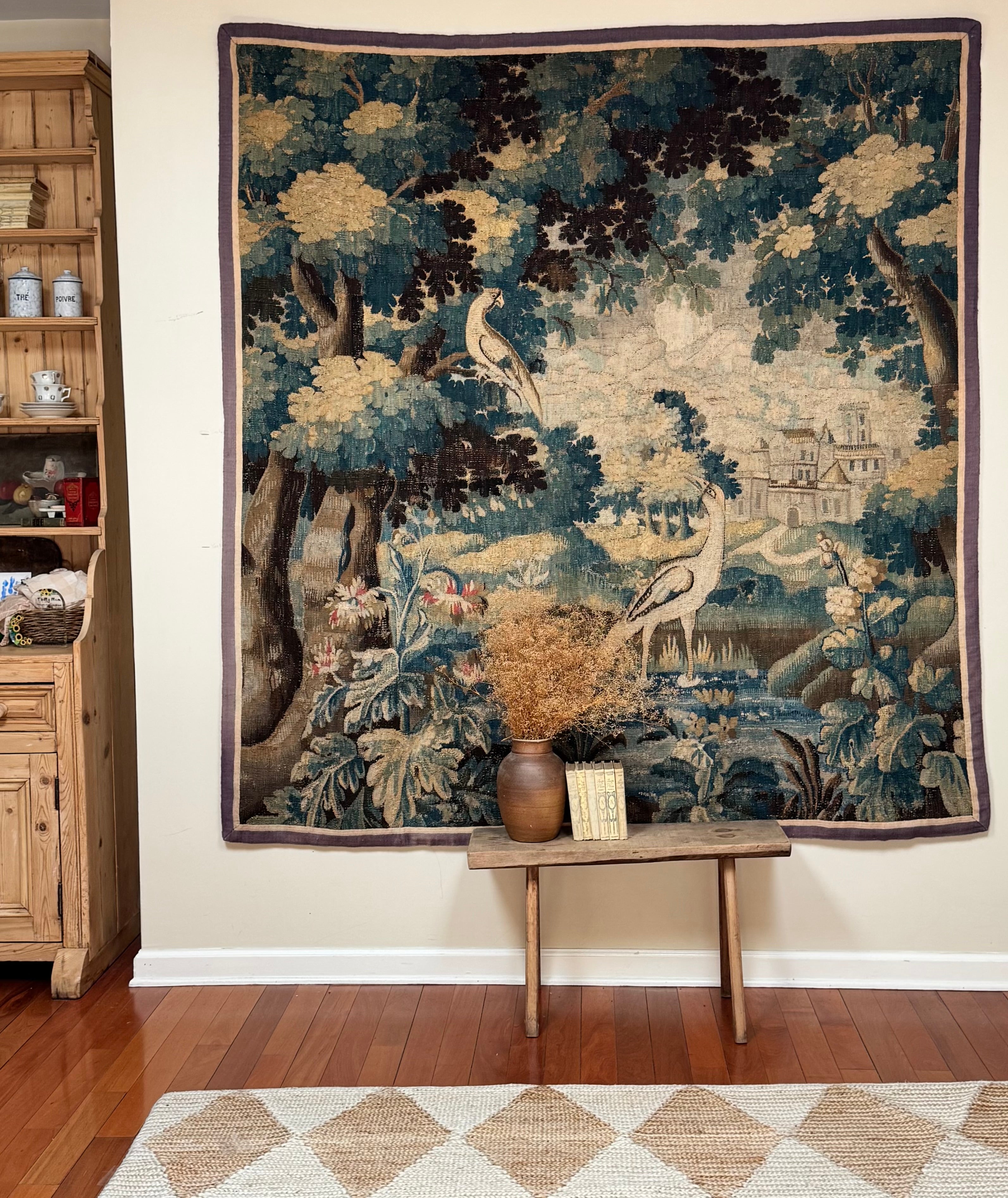 Large Antique French Verdure Tapestry