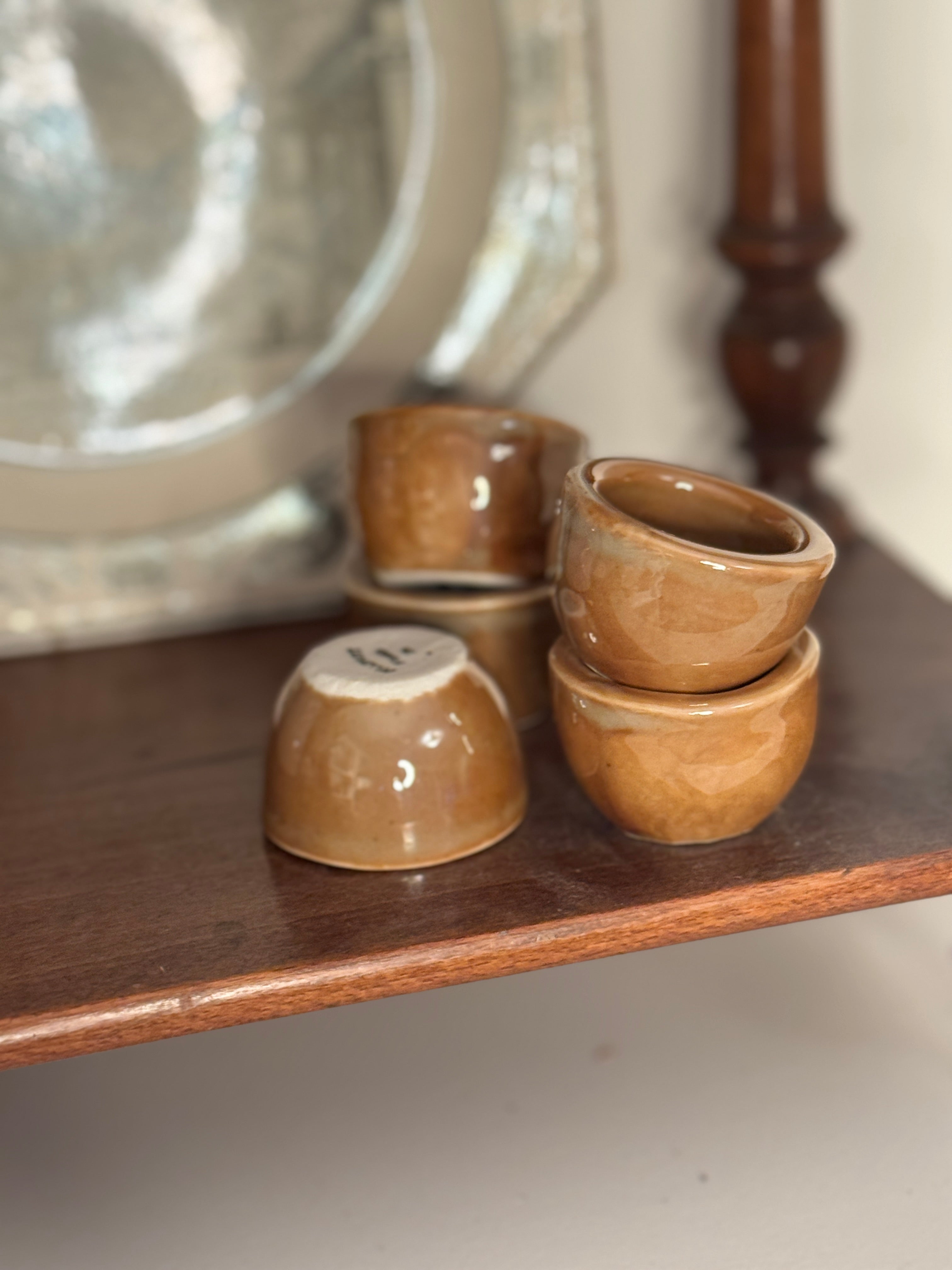 Set of Five Pillivuyt Porcelain Escargot Pots, France
