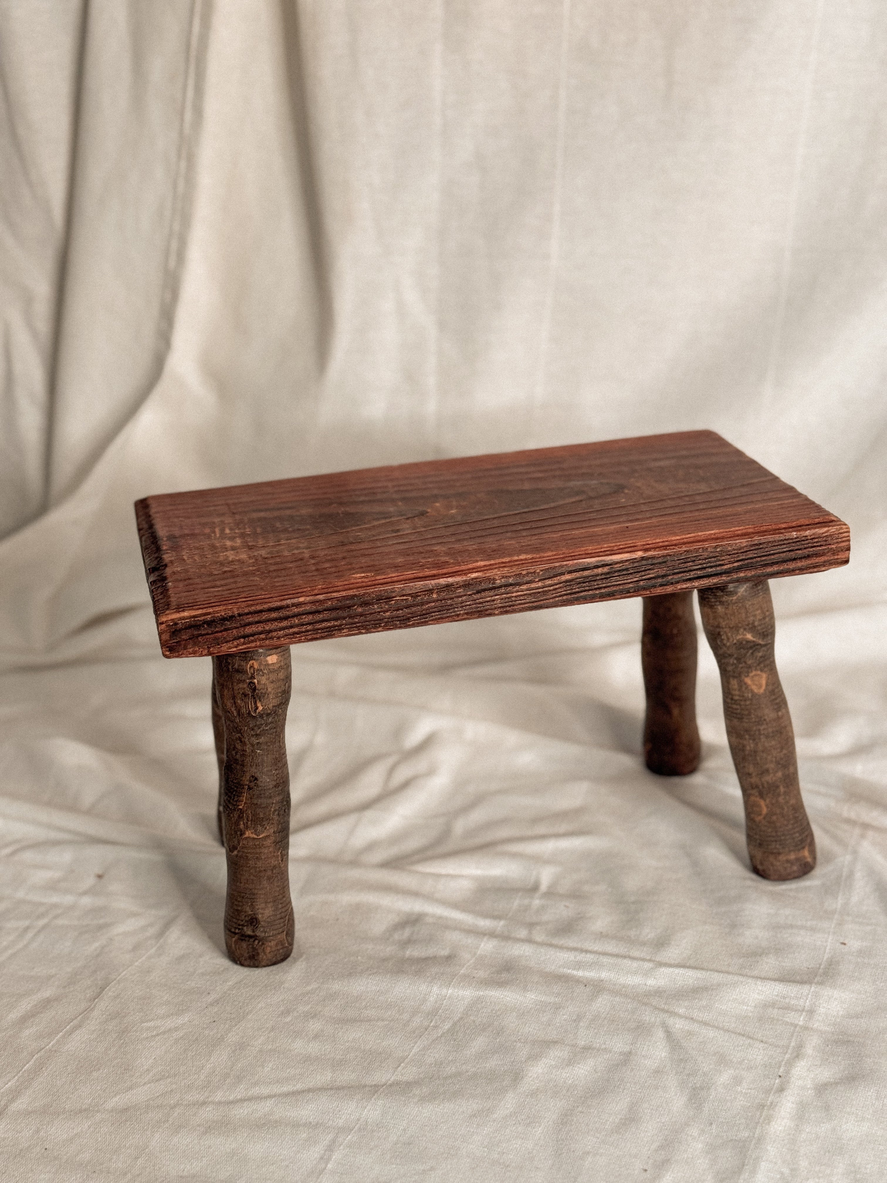 Vintage bobbin leg footstool