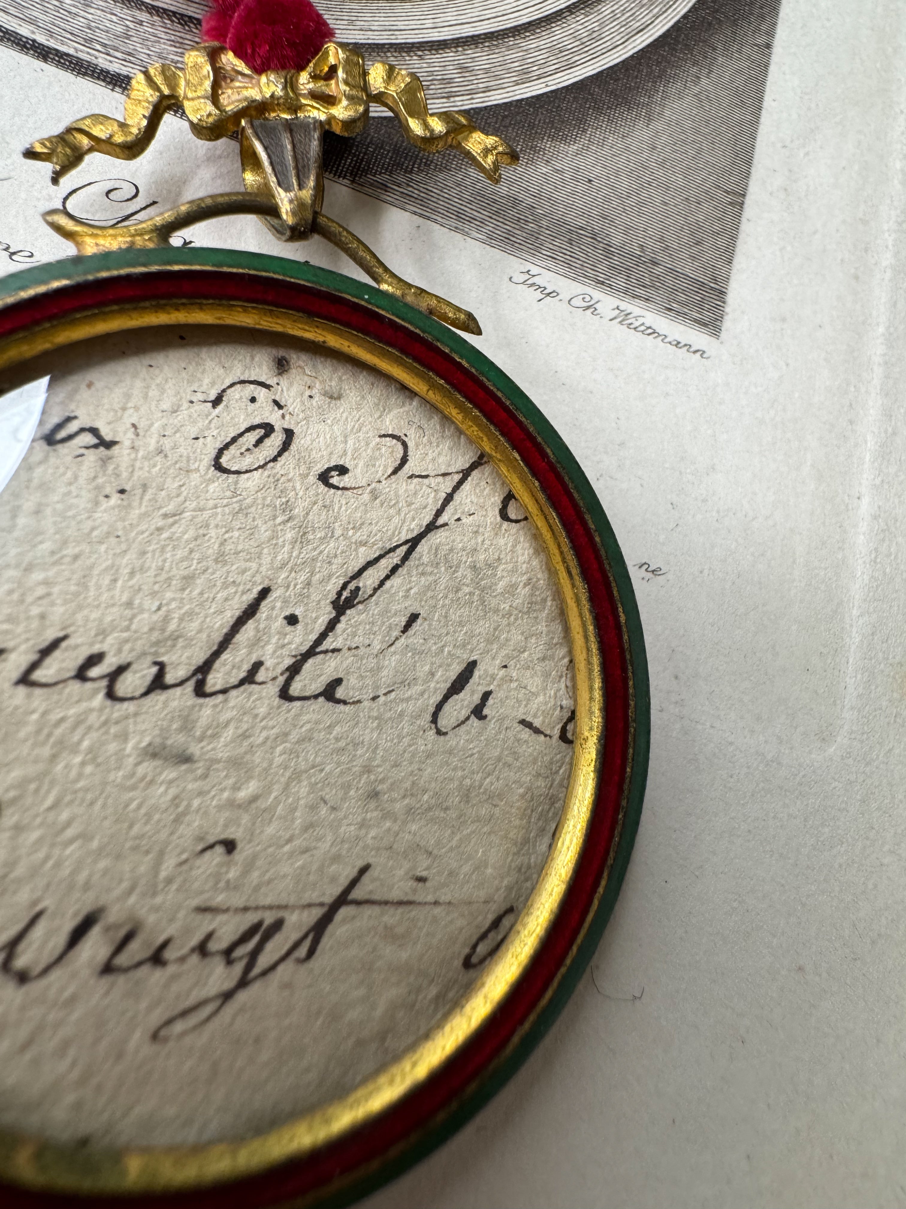 Antique French Painted Miniature Lapel Frame Ornament