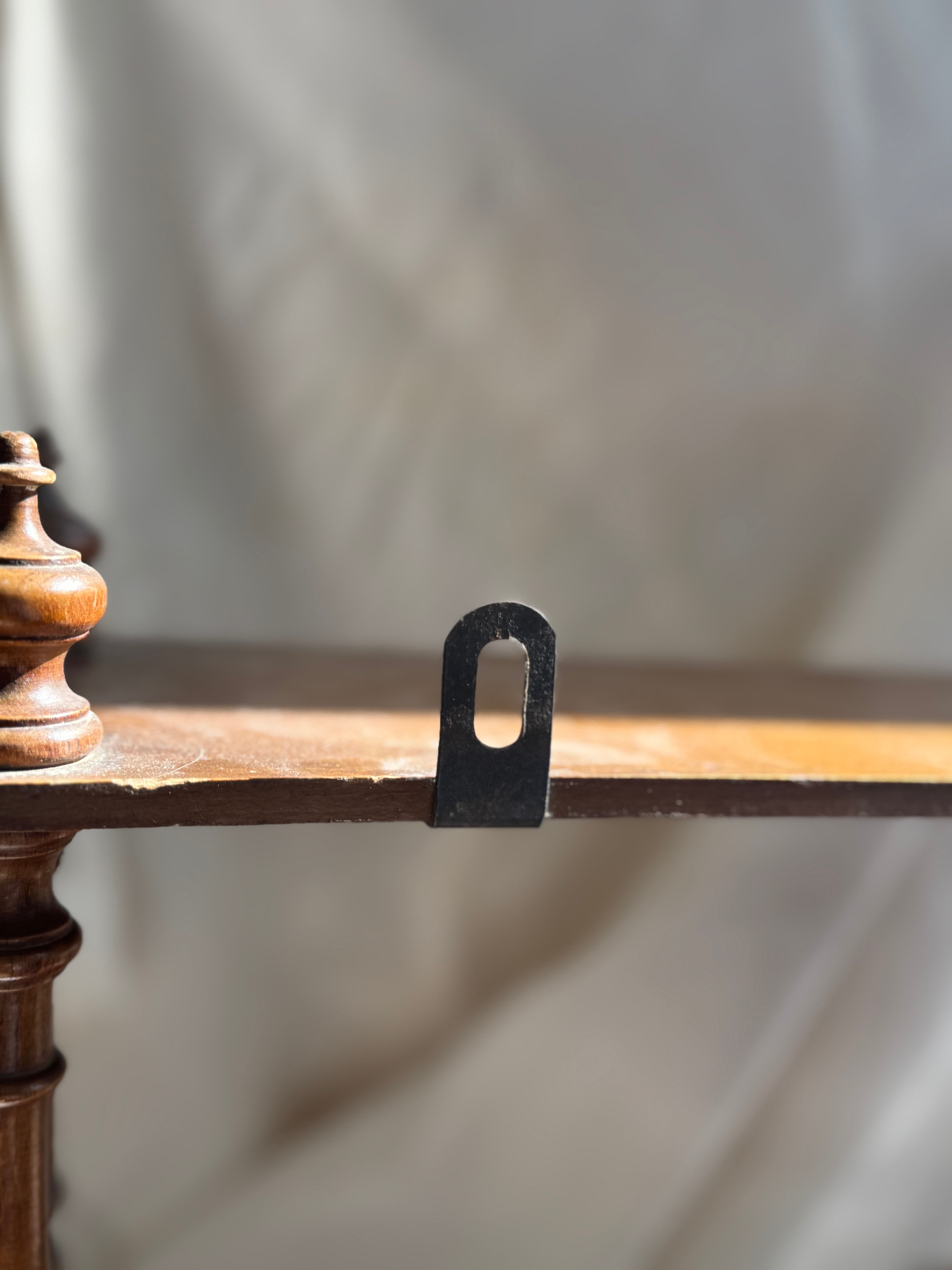 French Turned-Wood Bobbin Shelf