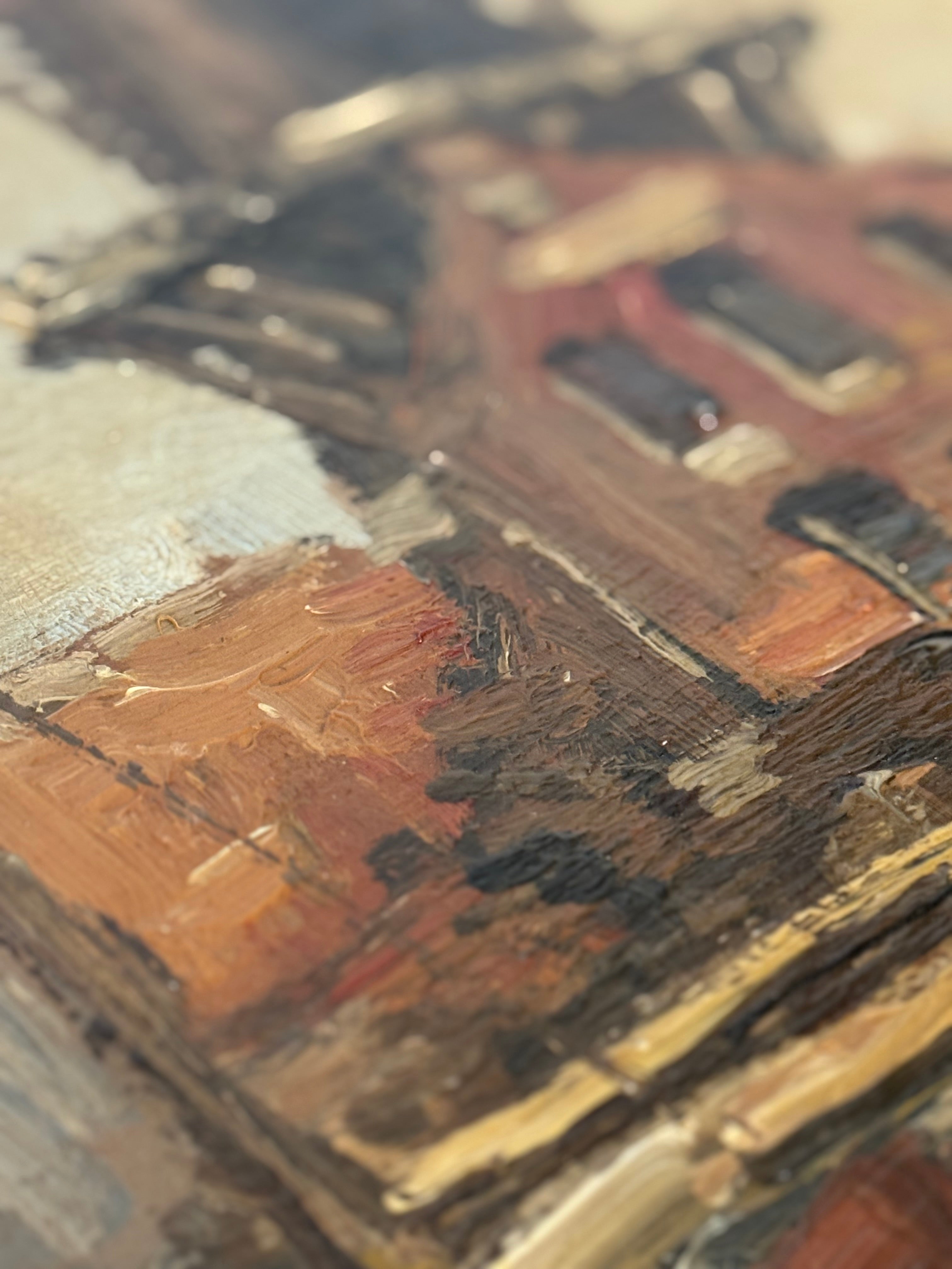Port au moulin, oil on board