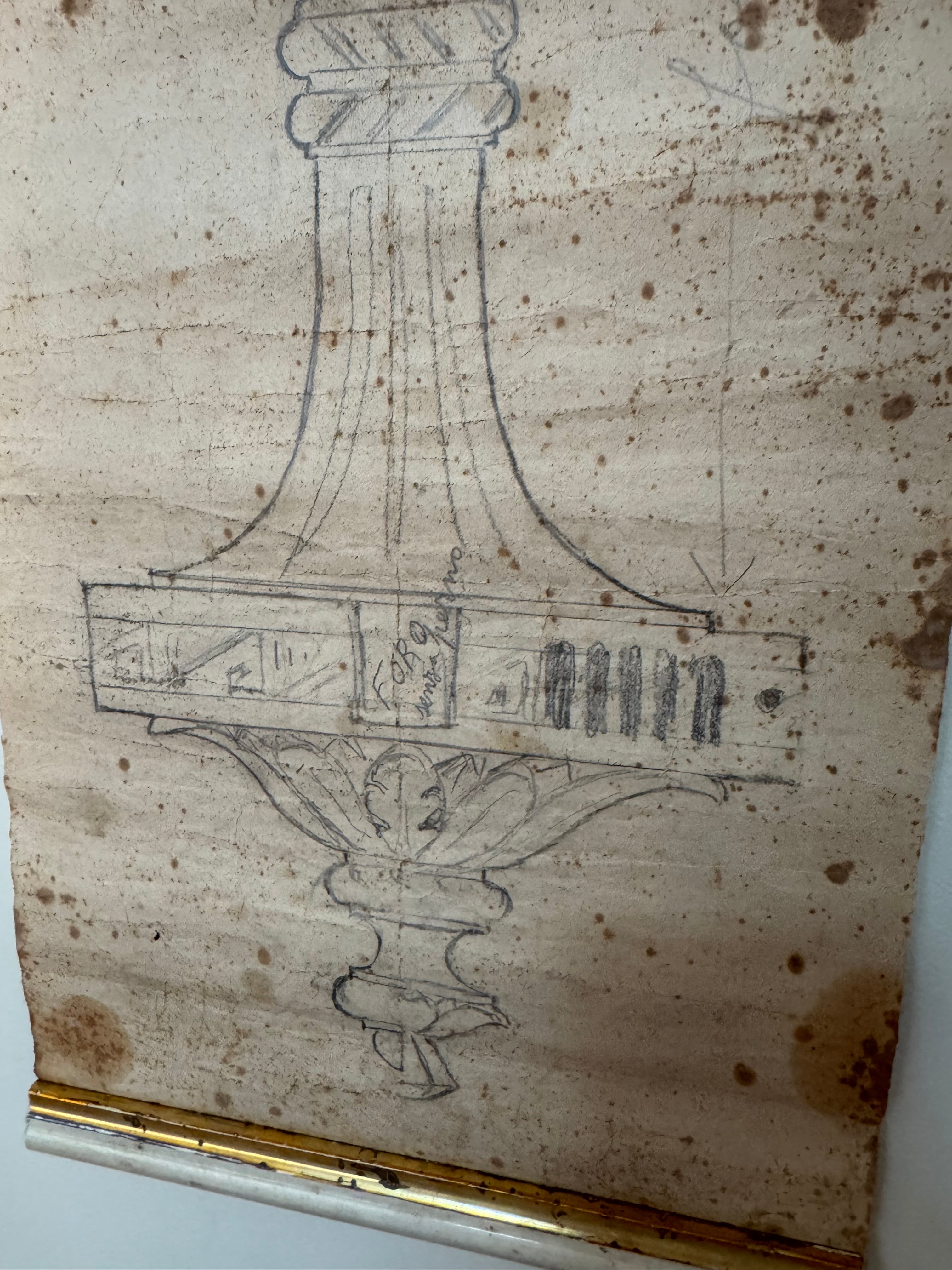 19th Century Italian Atelier Scroll Drawing
