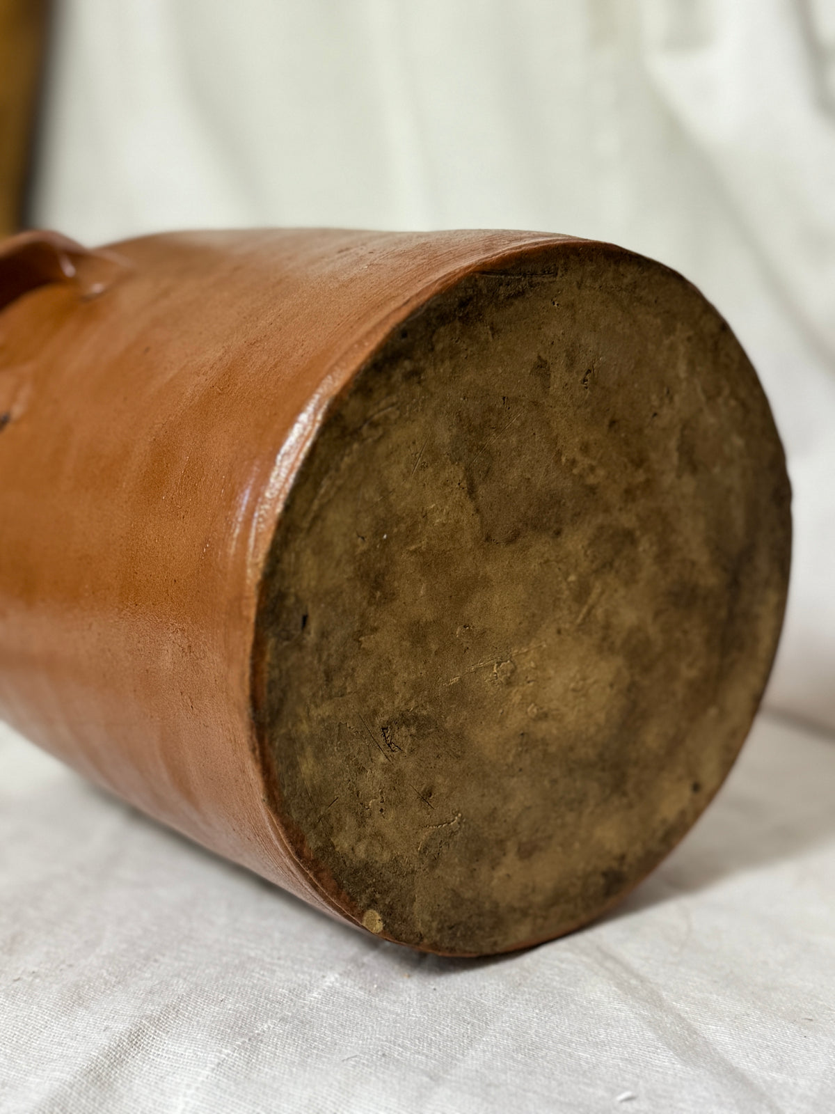 Antique French Confit Pot with Ear Handles, Large