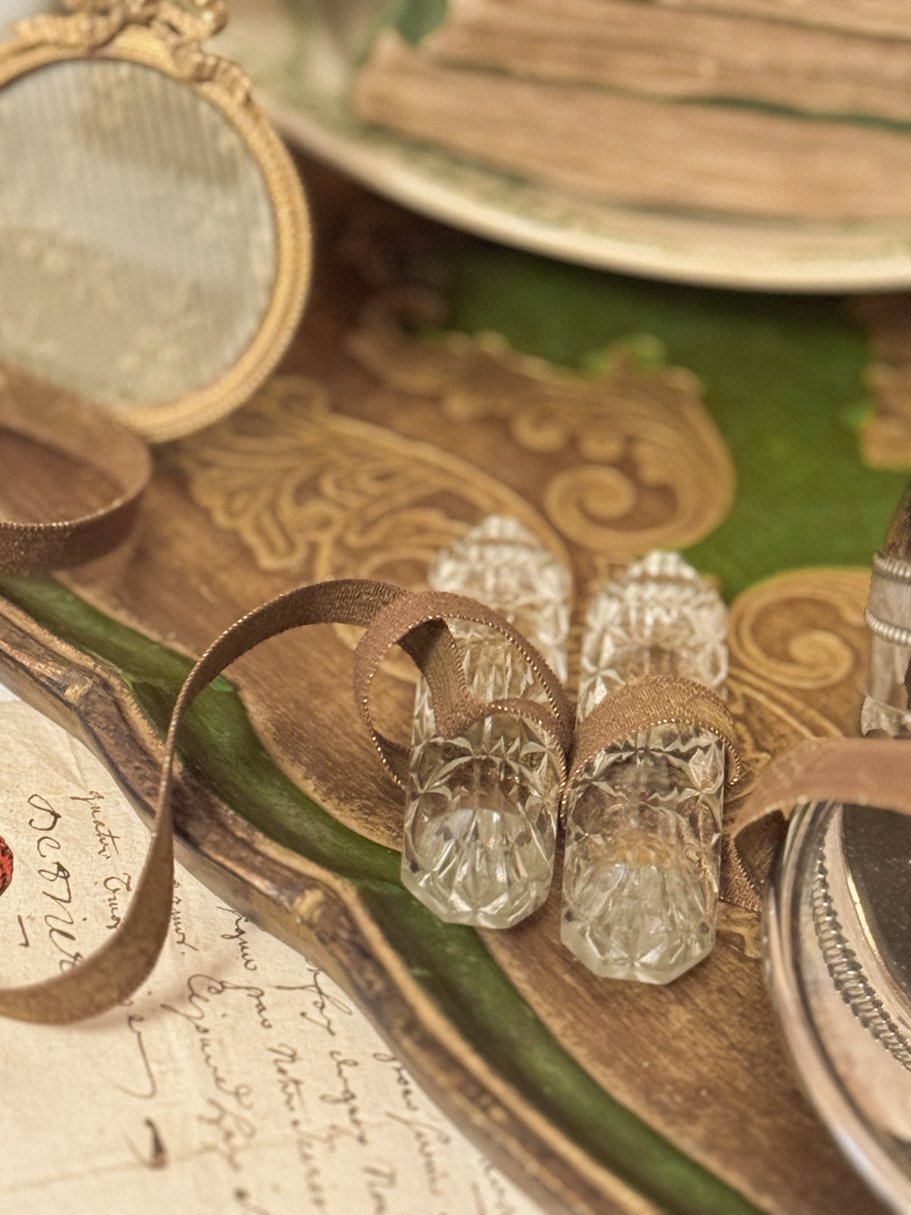 Antique Glass Knife Rests