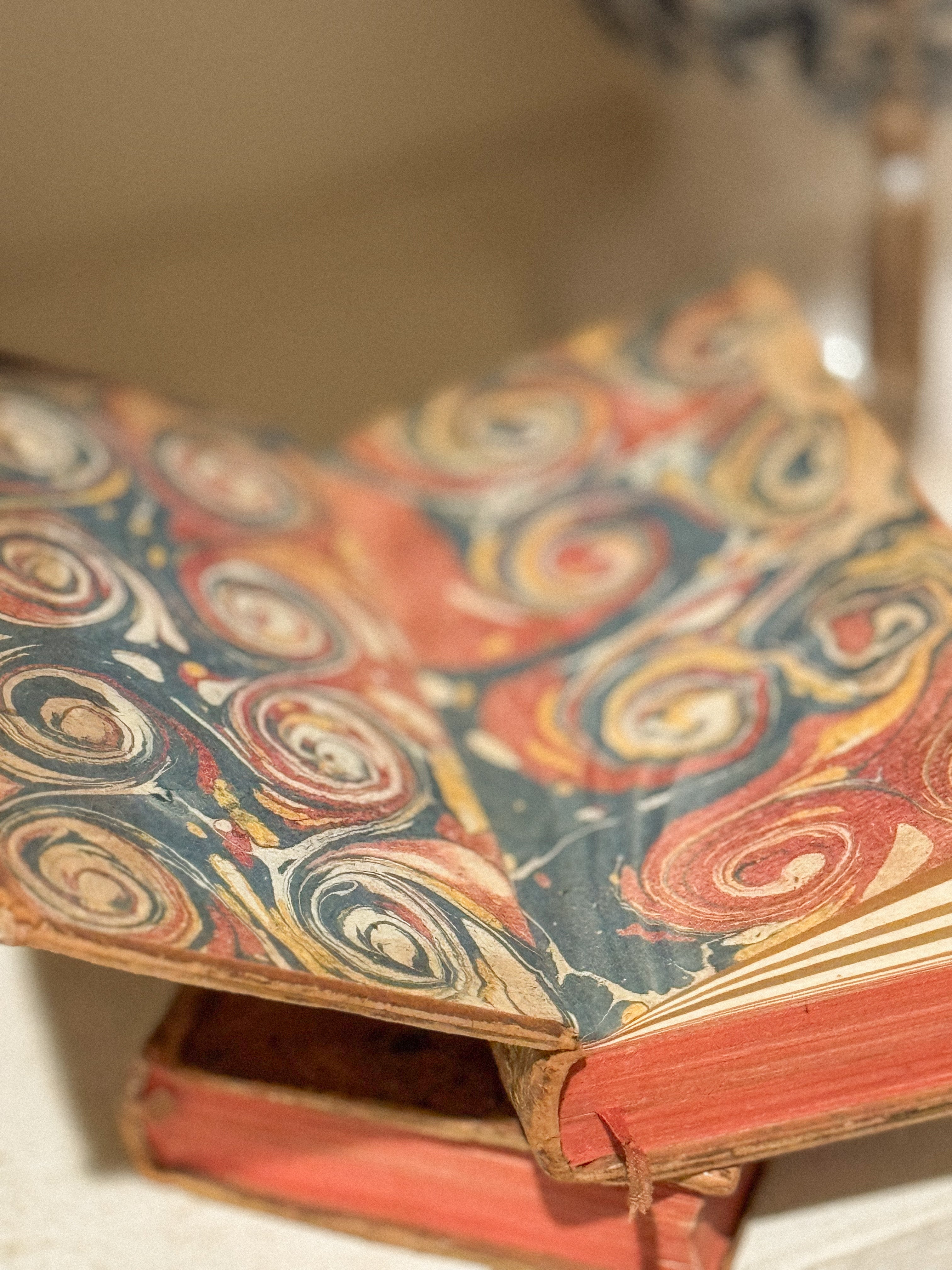 Set of 18c leather books