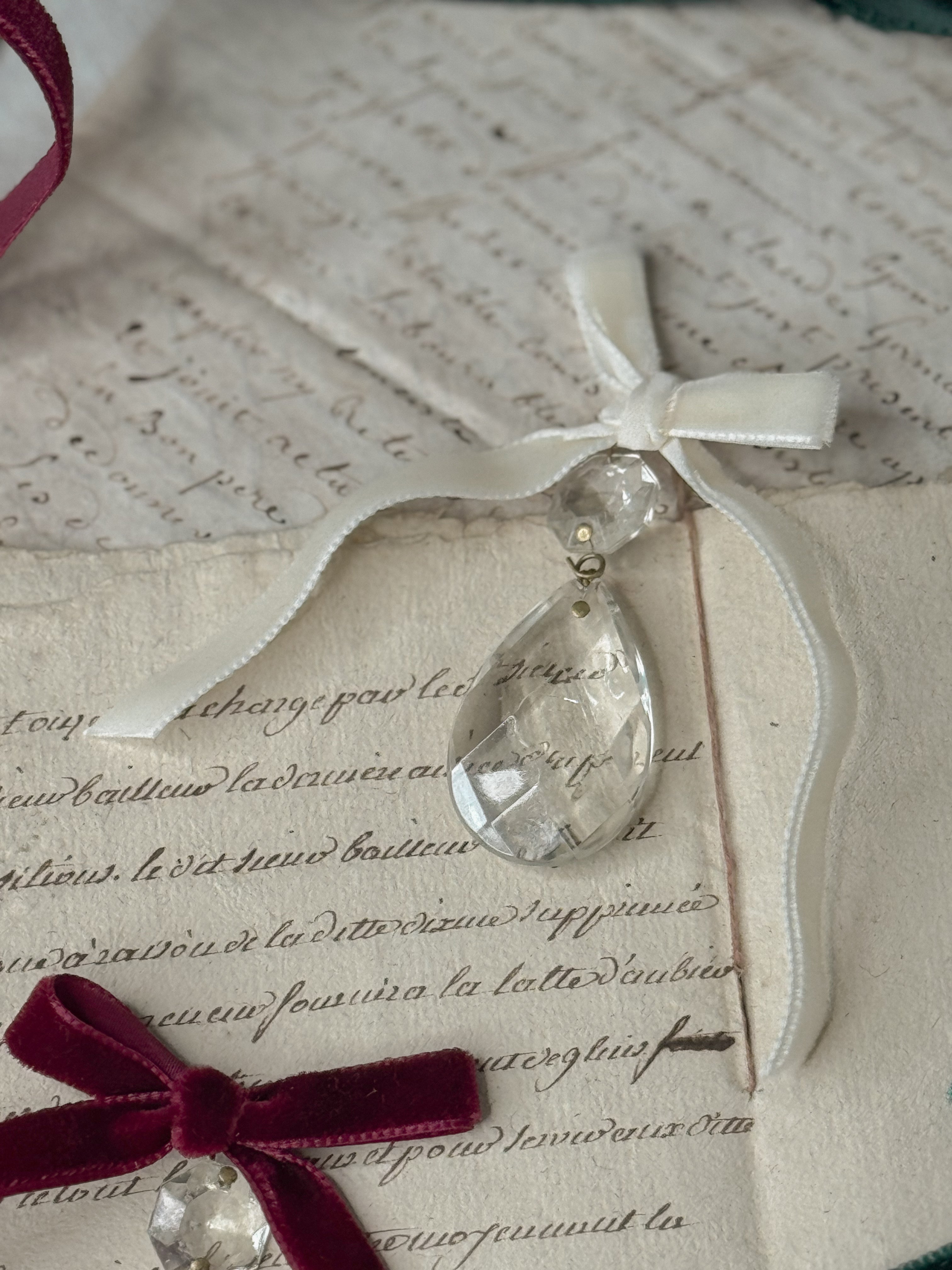 Antique French Crystal Ornament — Medium