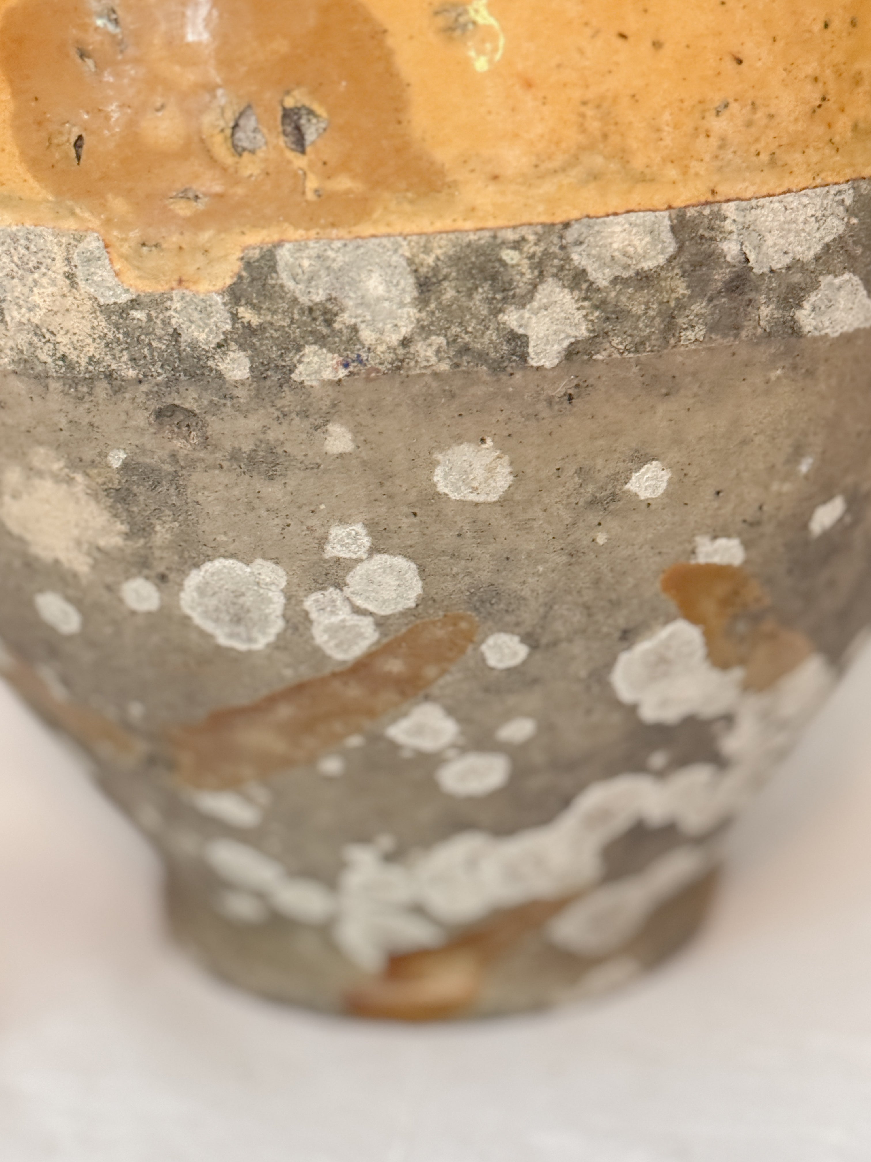 Large French Confit Pot, Yellow Glaze