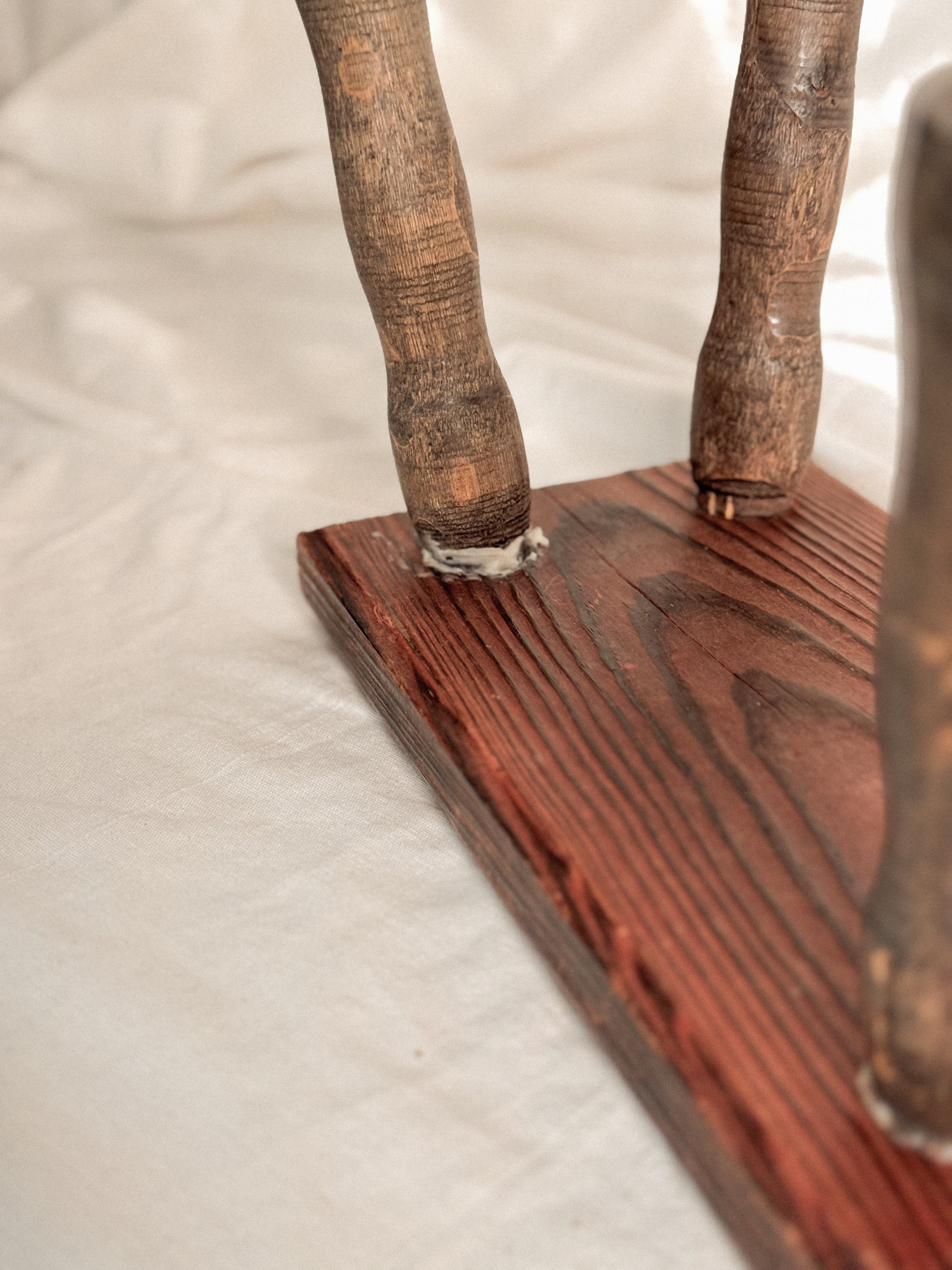 Vintage bobbin leg footstool