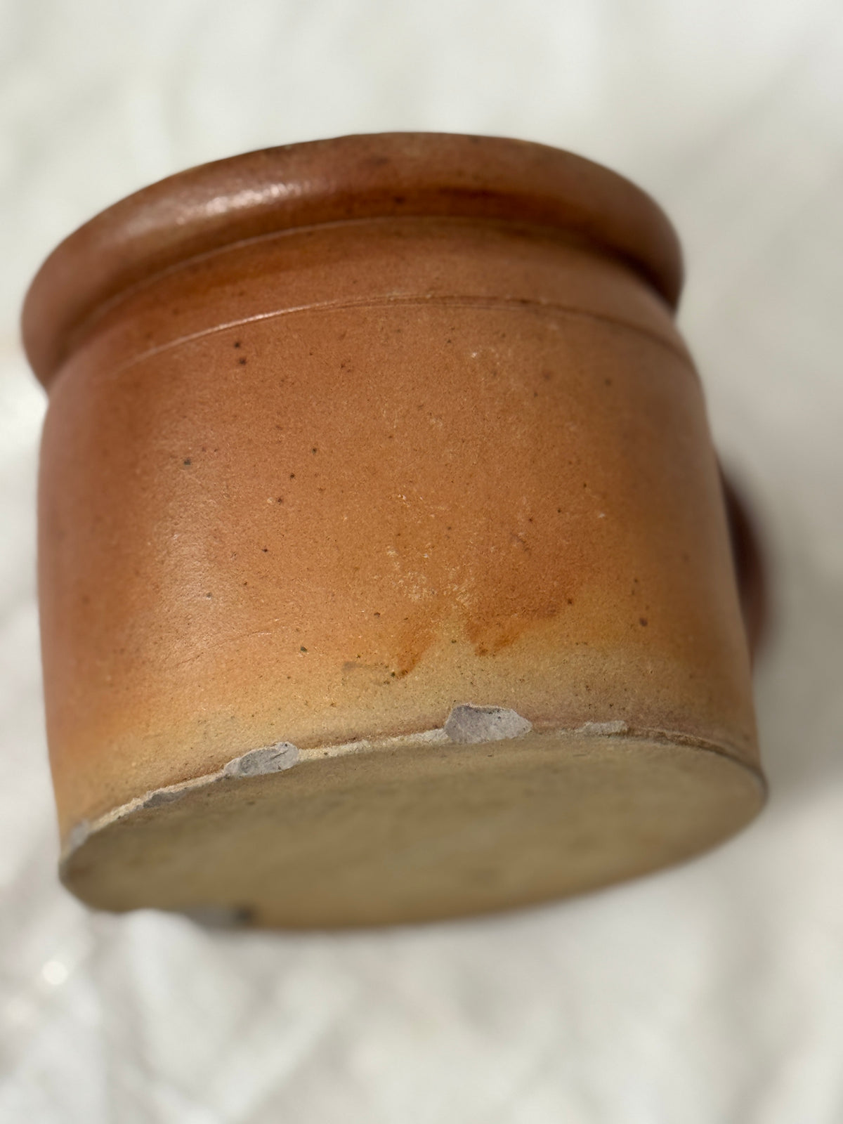 Vintage French Confit Pot, Ribbed Handle