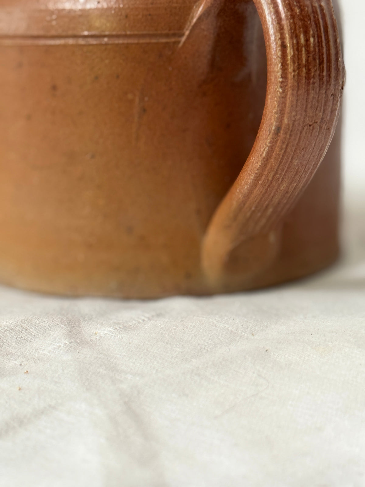 Vintage French Confit Pot, Ribbed Handle