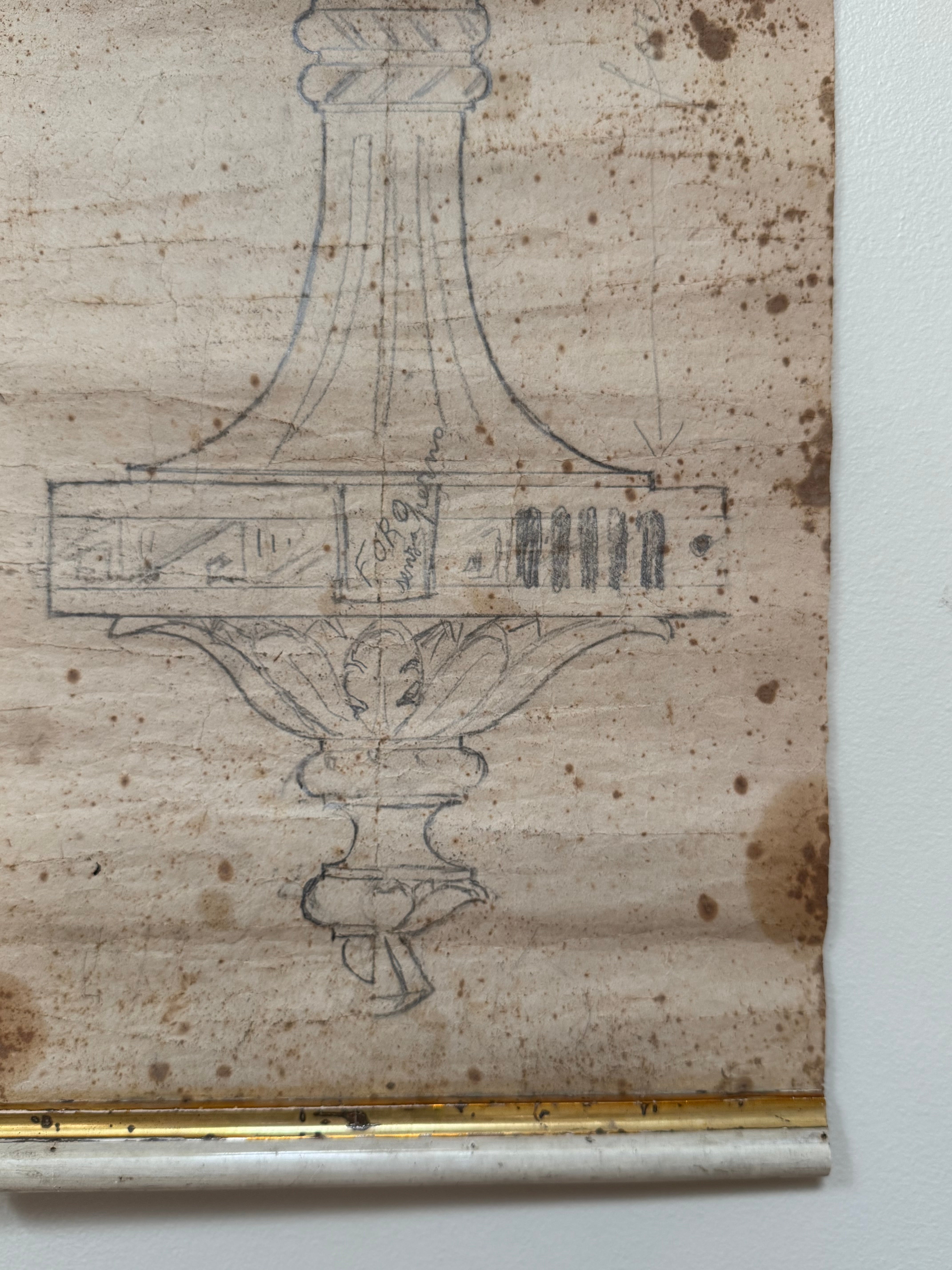 19th Century Italian Atelier Scroll Drawing