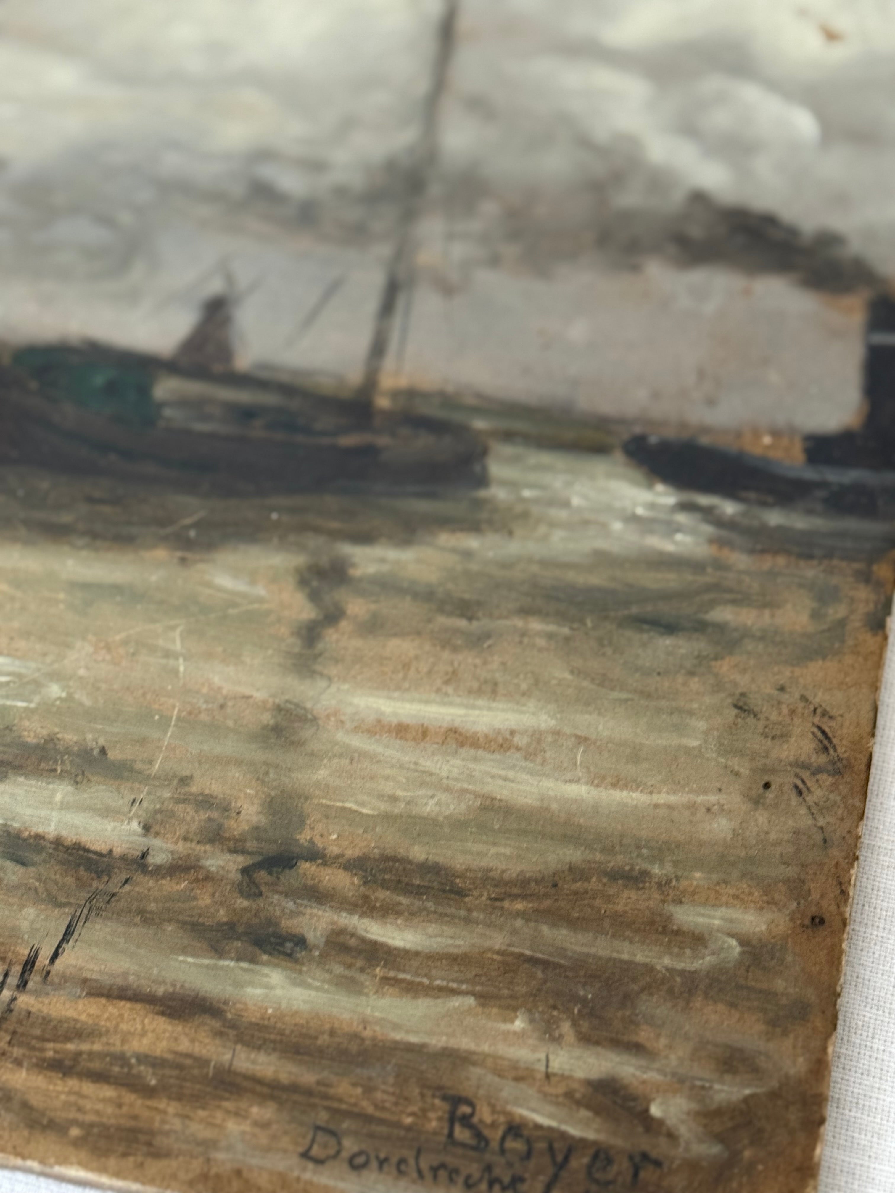 Port de Dordrecht, 1904, oil on board