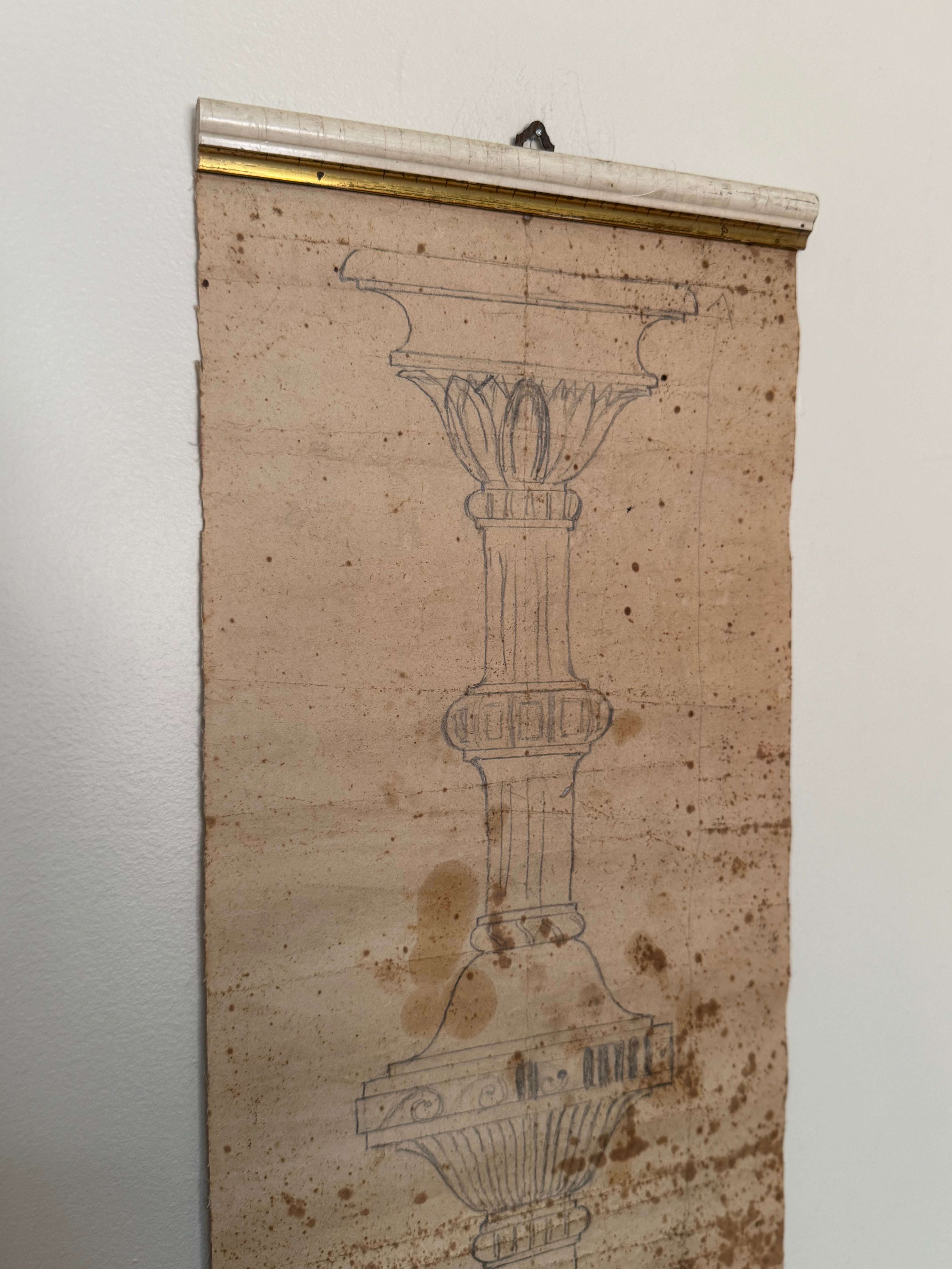 19th Century Italian Atelier Scroll Drawing