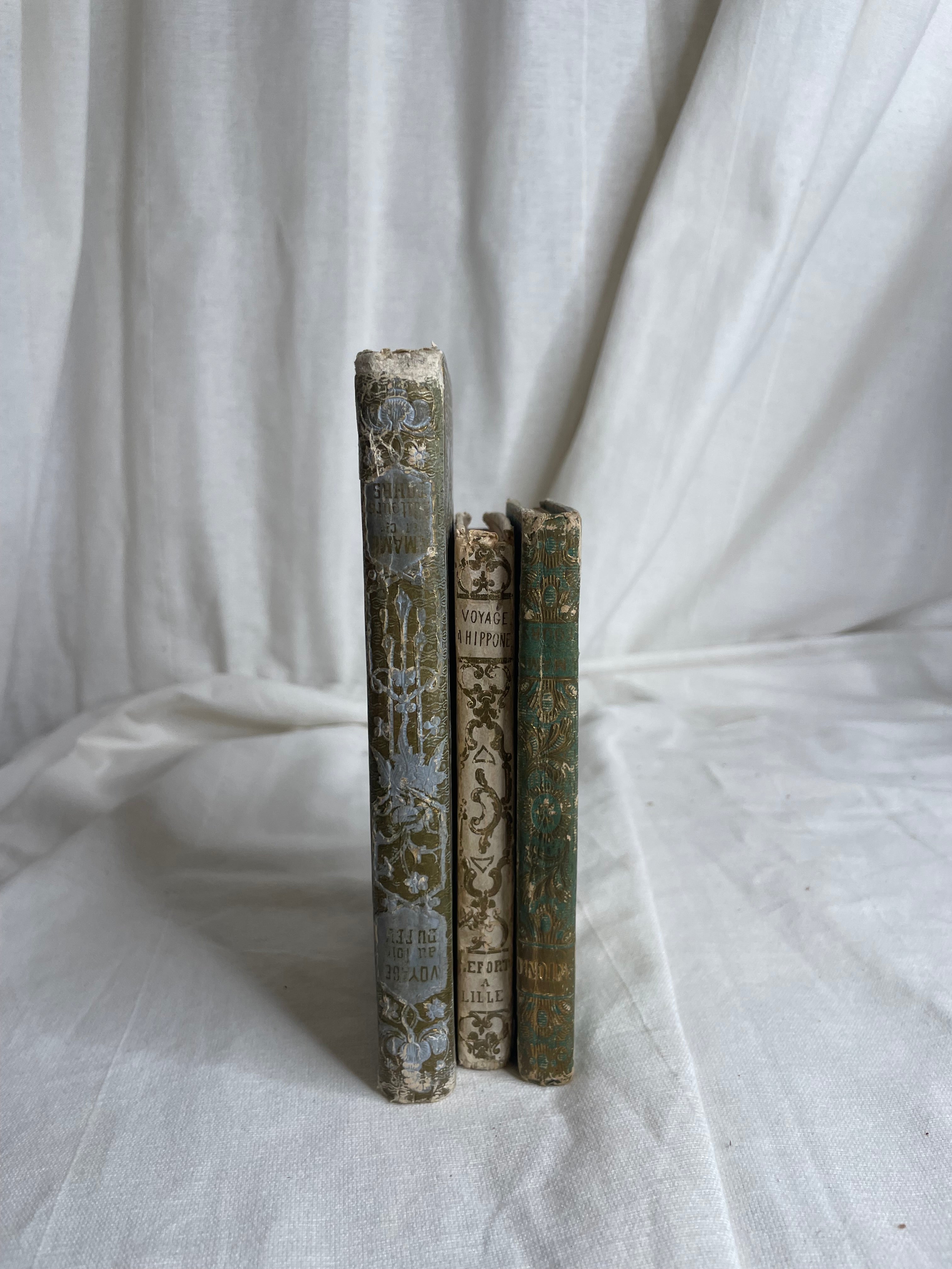 19th c Cartonnage Book Set of 3