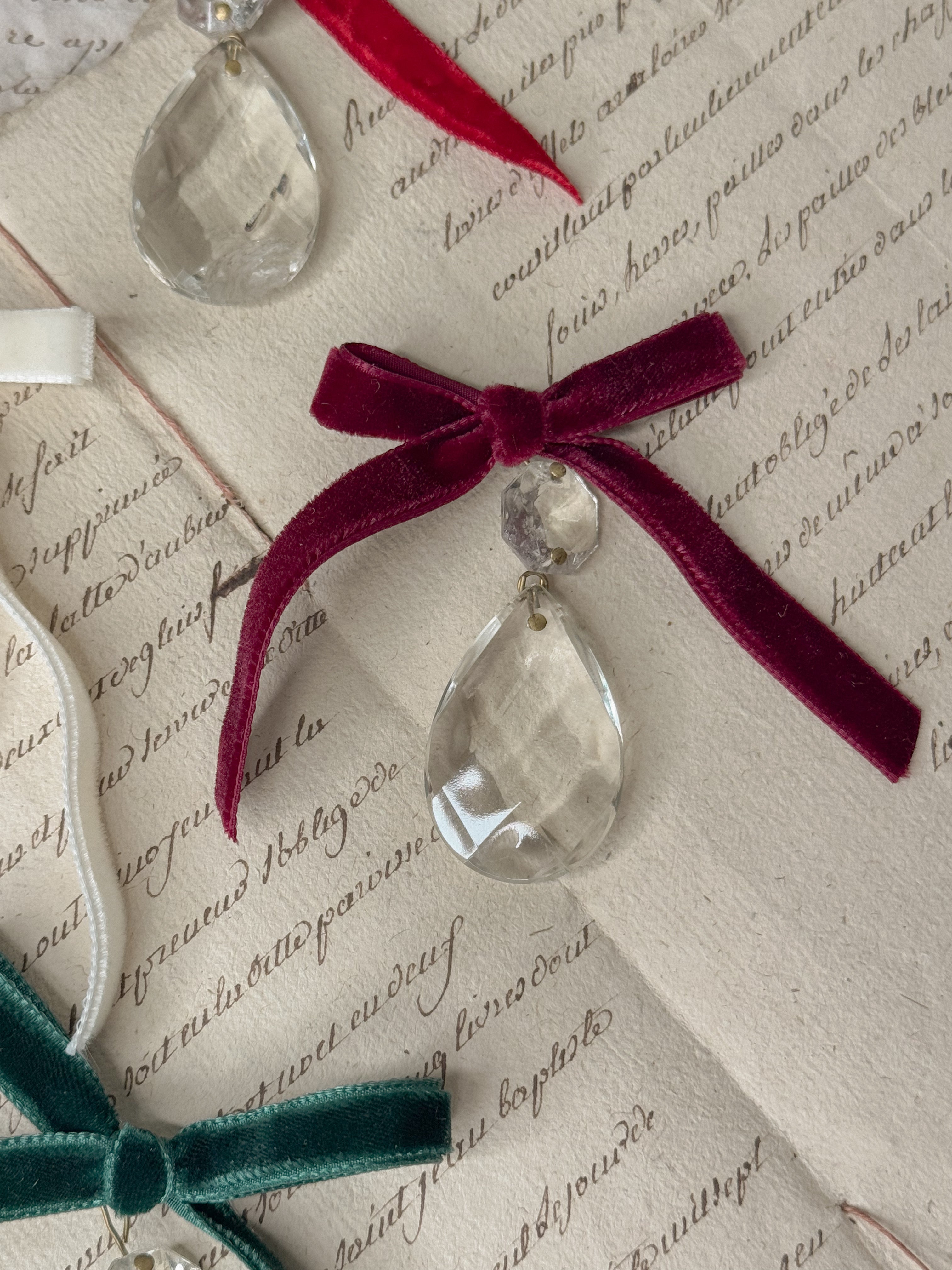 Antique French Crystal Ornament — Medium