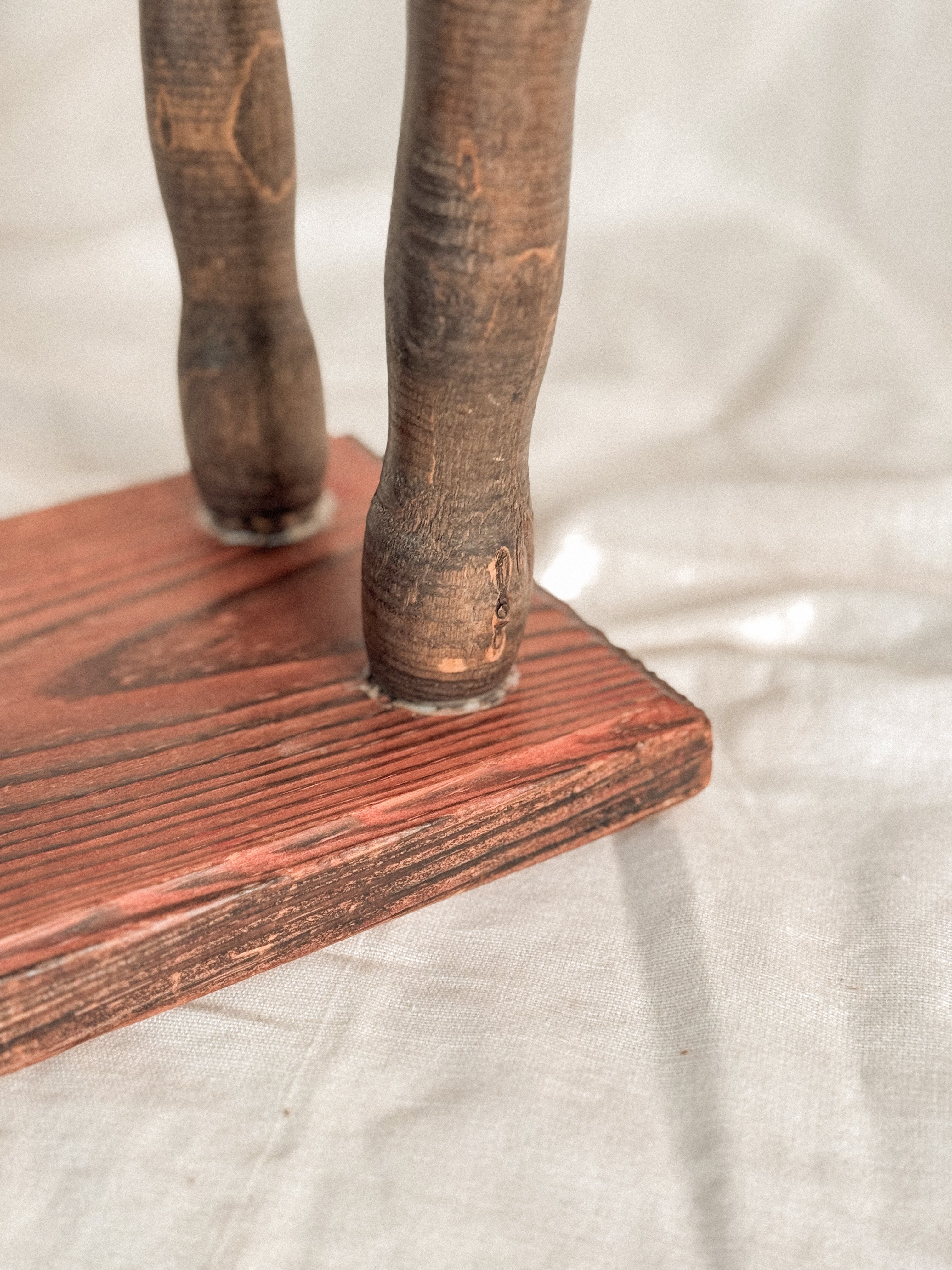 Vintage bobbin leg footstool