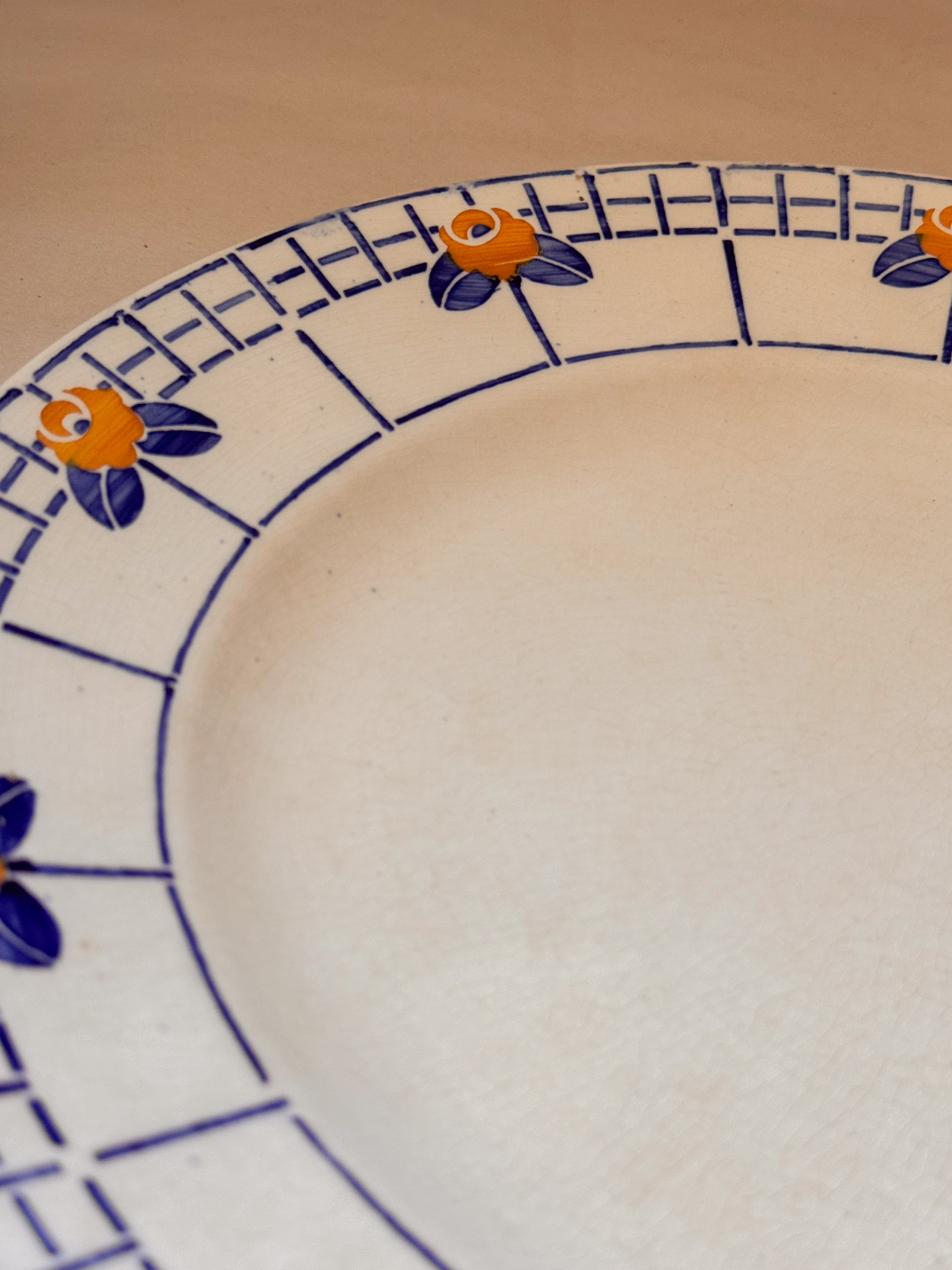 Sarreguemines Ribeauvillé Stenciled Faience Plate