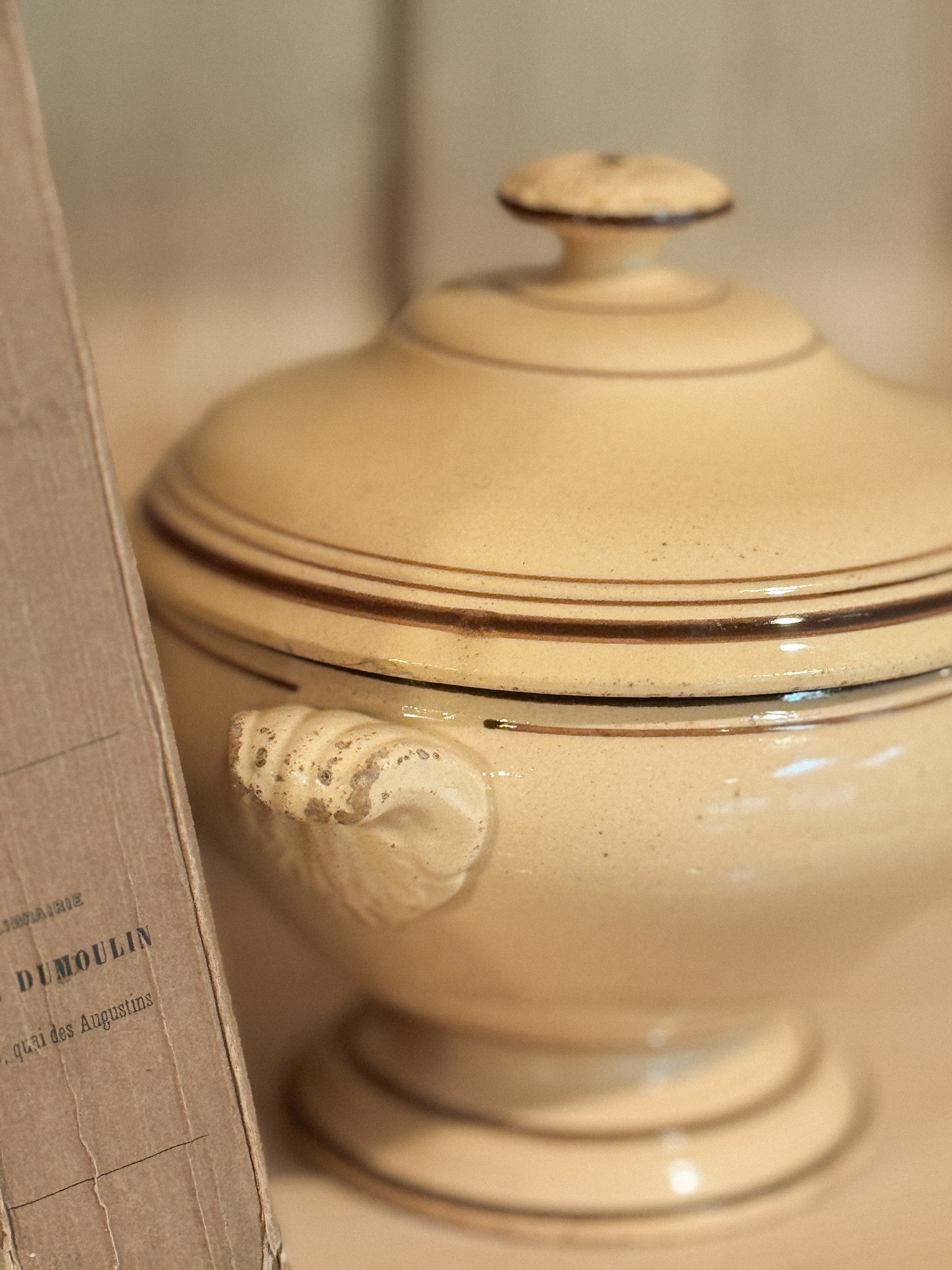 Antique French Yellow Ware Lidded Tureen, 19th c.