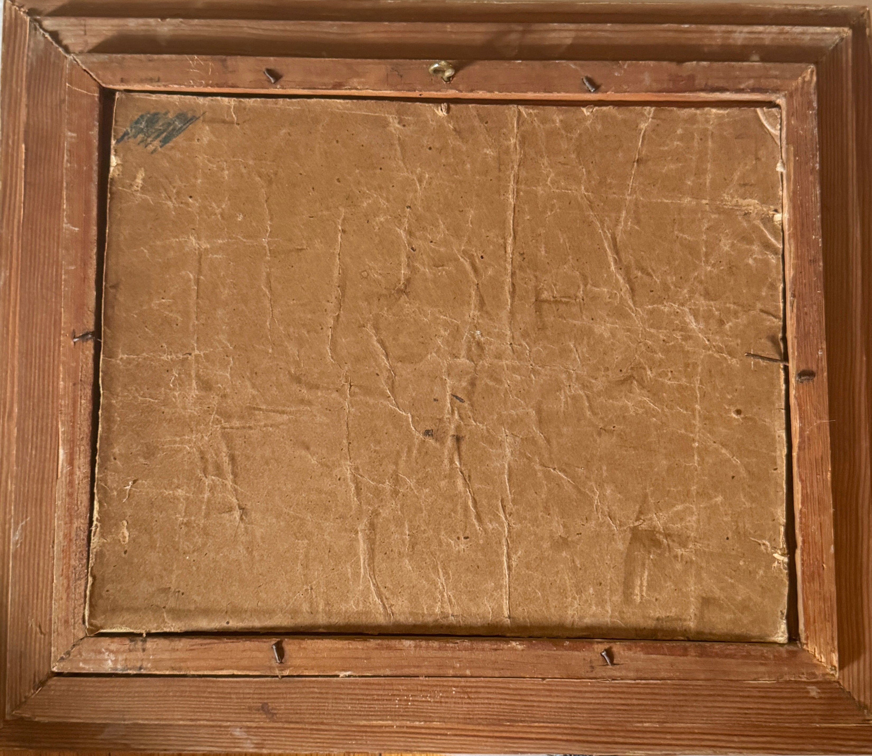 Antique French Oil on Board, Haystacks in a Field