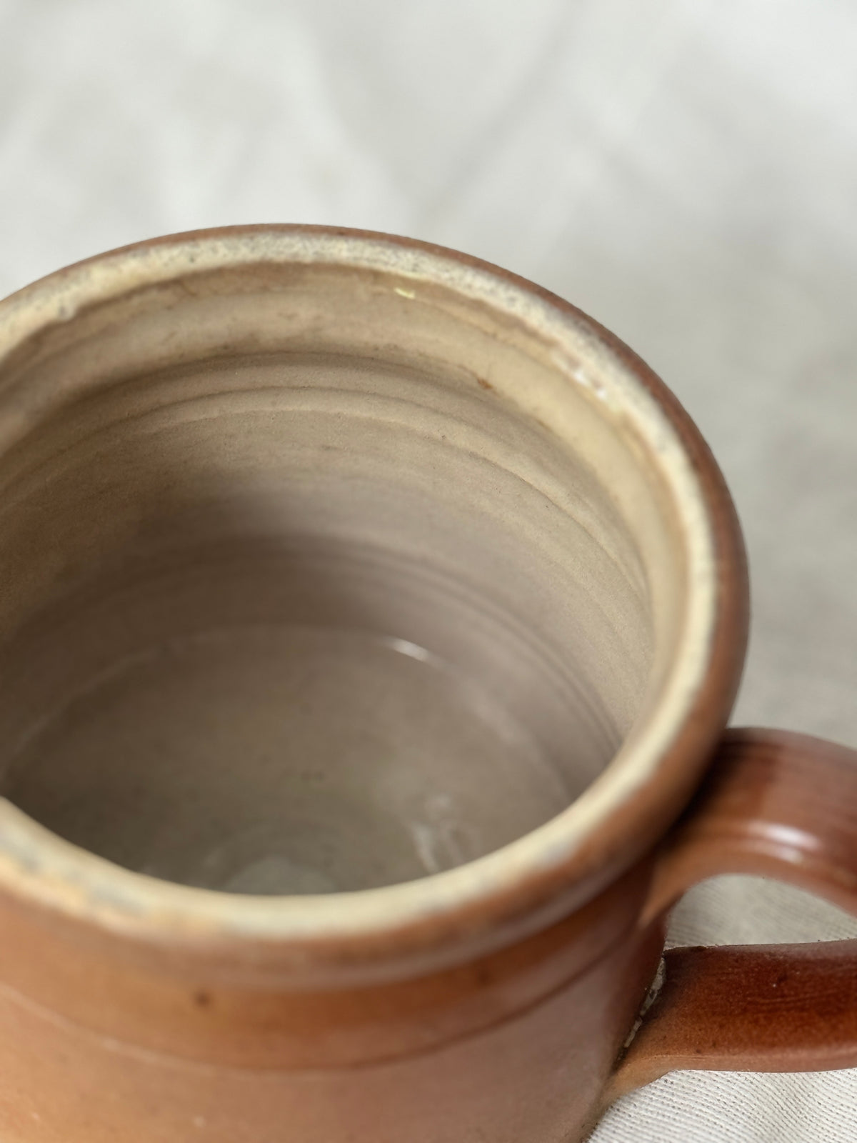 Vintage French Confit Pot, Ribbed Handle