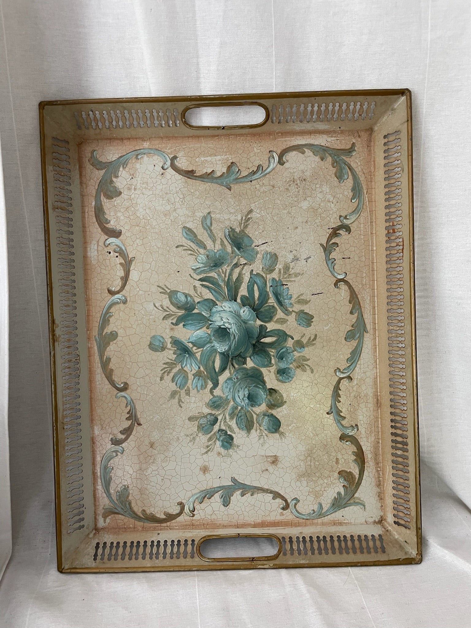 Hand Painted Vintage Tole Tray