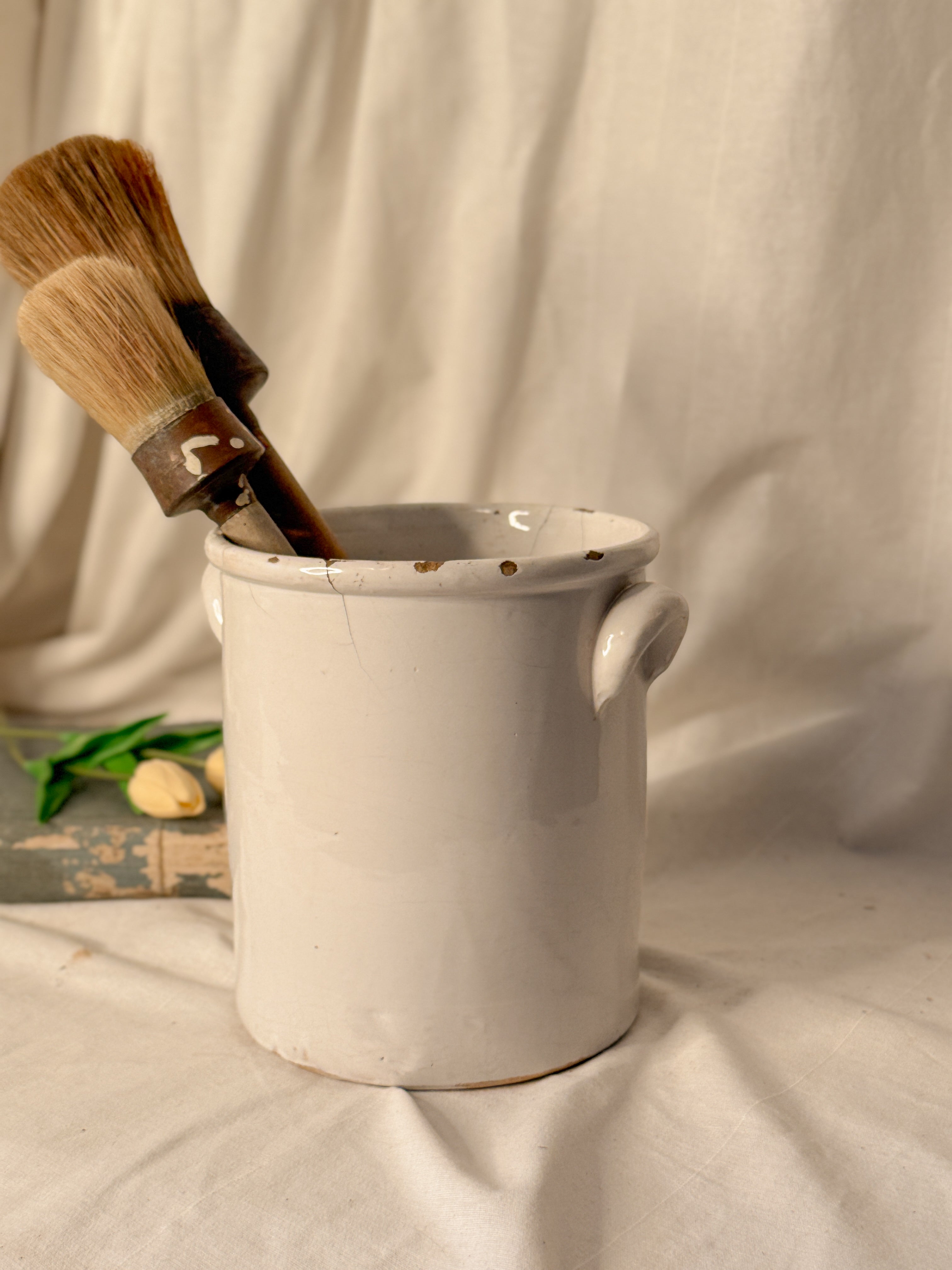Antique European Earthenware Confit or Storage Crock, Southern France or Italy, 19th Century