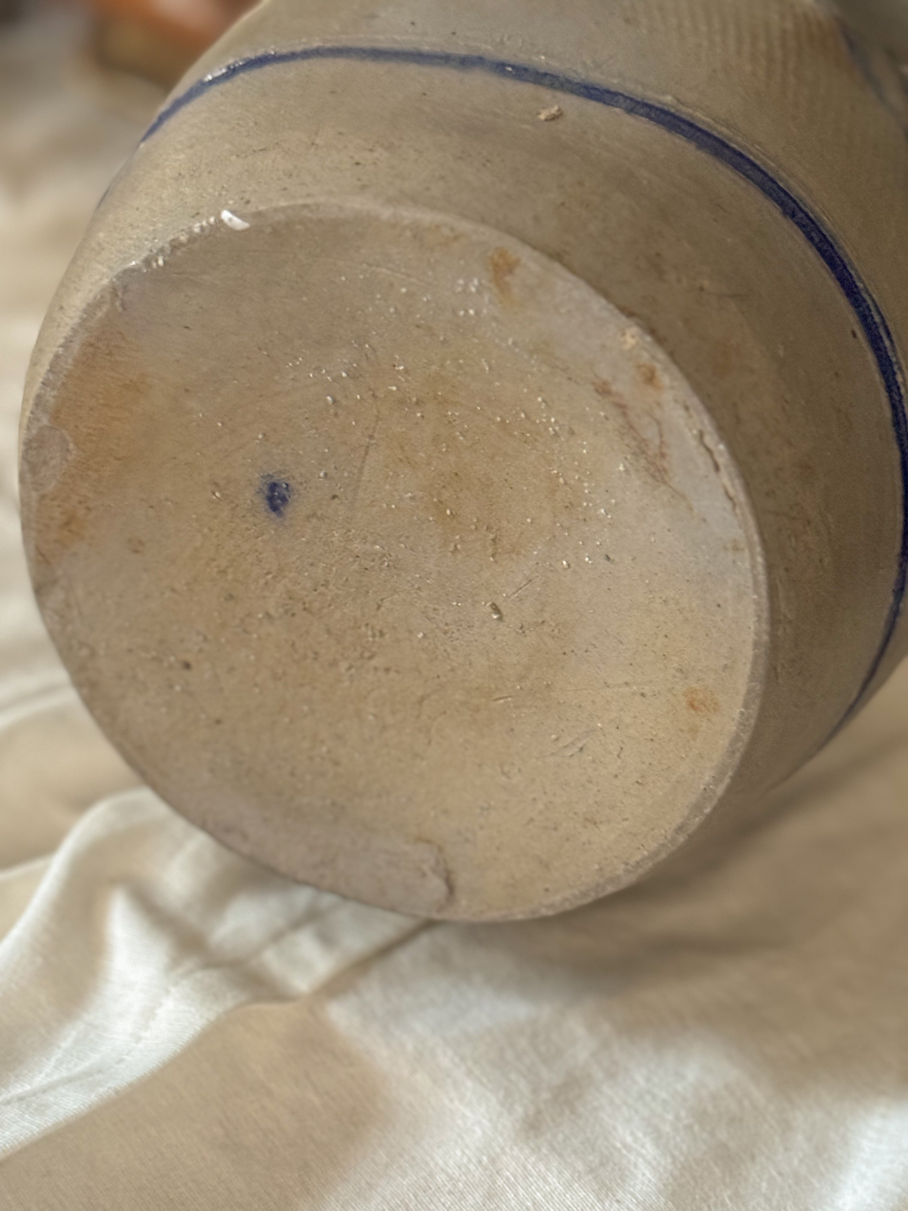 Large Antique French Salt-Glazed Stoneware Confit Pot