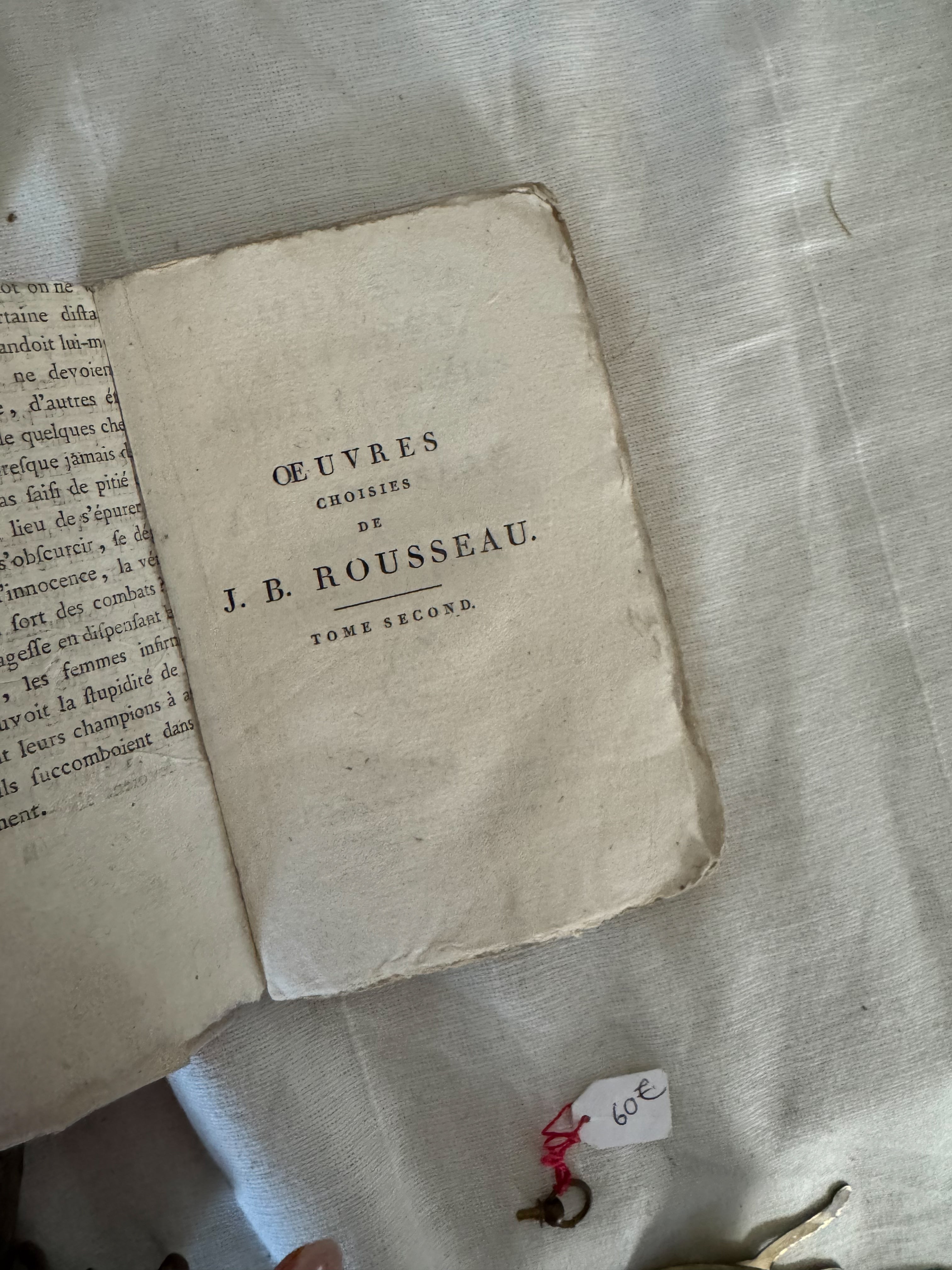 Odes, Cantates, Épîtres et Poésies Diverses de J.B. Rousseau, Tomes I & II, Paris 1798