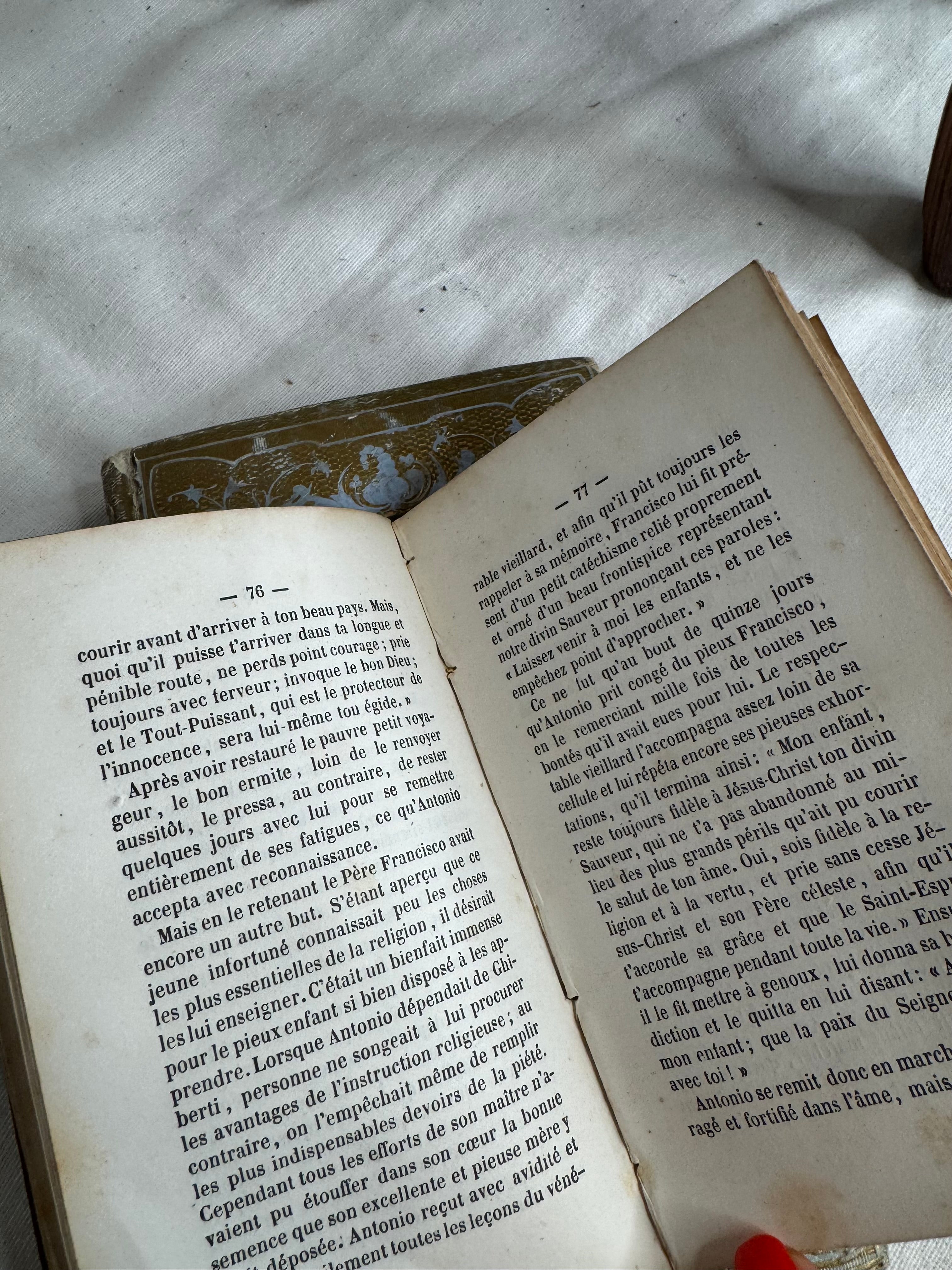 19th c Cartonnage Book Set of 3