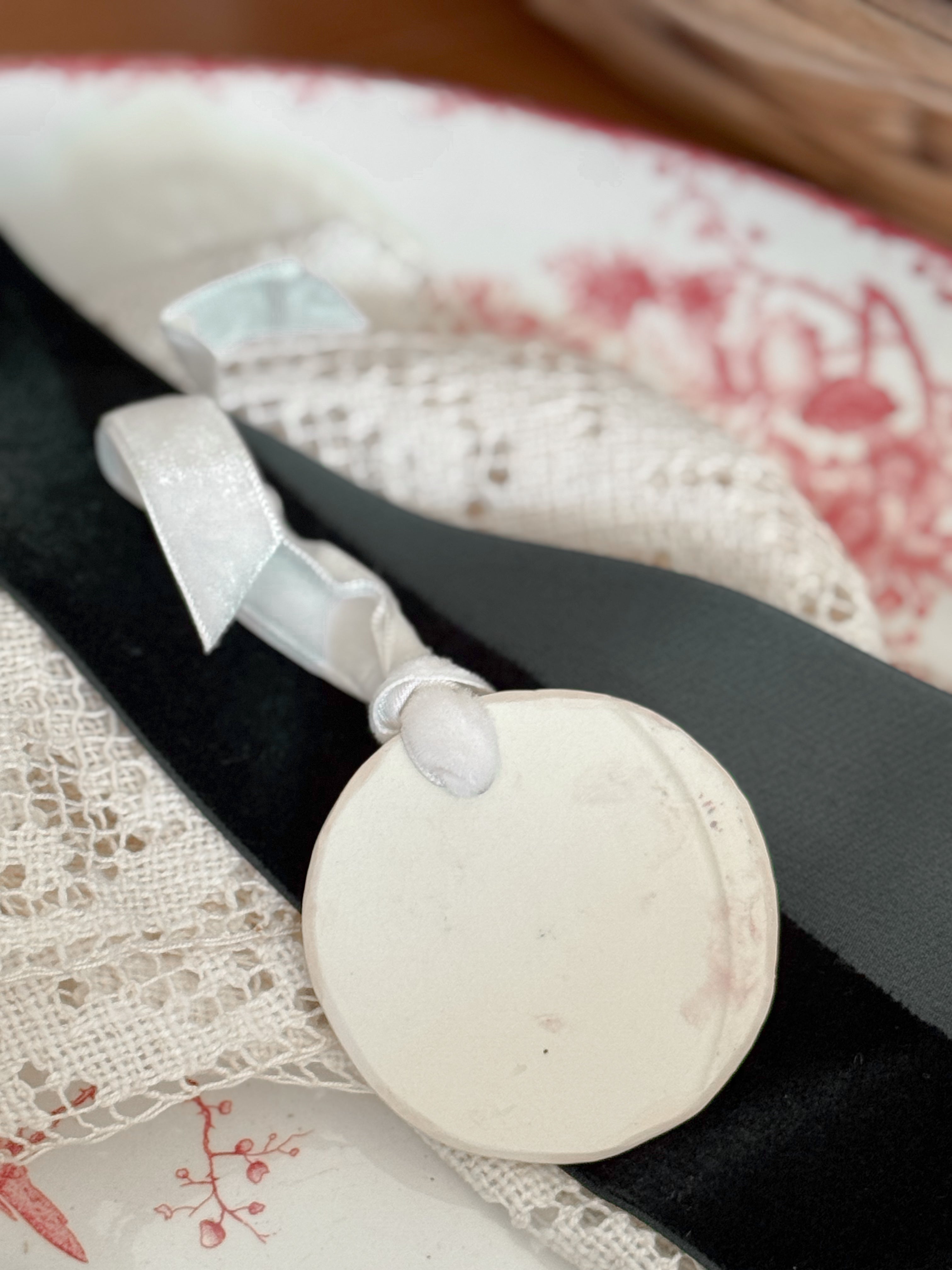 Antique plate fragment ornament - large